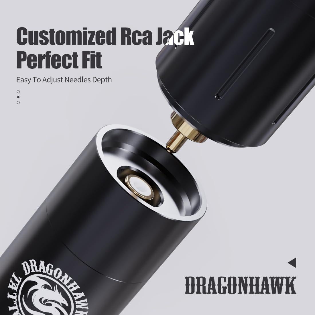 Kit de Tatuaje Inalámbrico Dragonhawk Pro con 2 Baterías y 20 Agujas