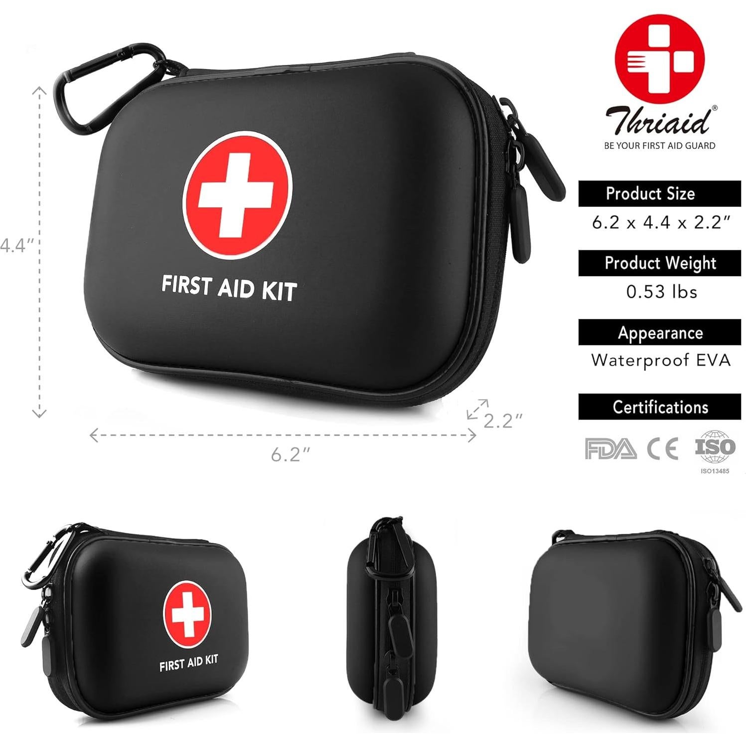 Kit de Primeros Auxilios THRIAID 100 Piezas Compacto Negro