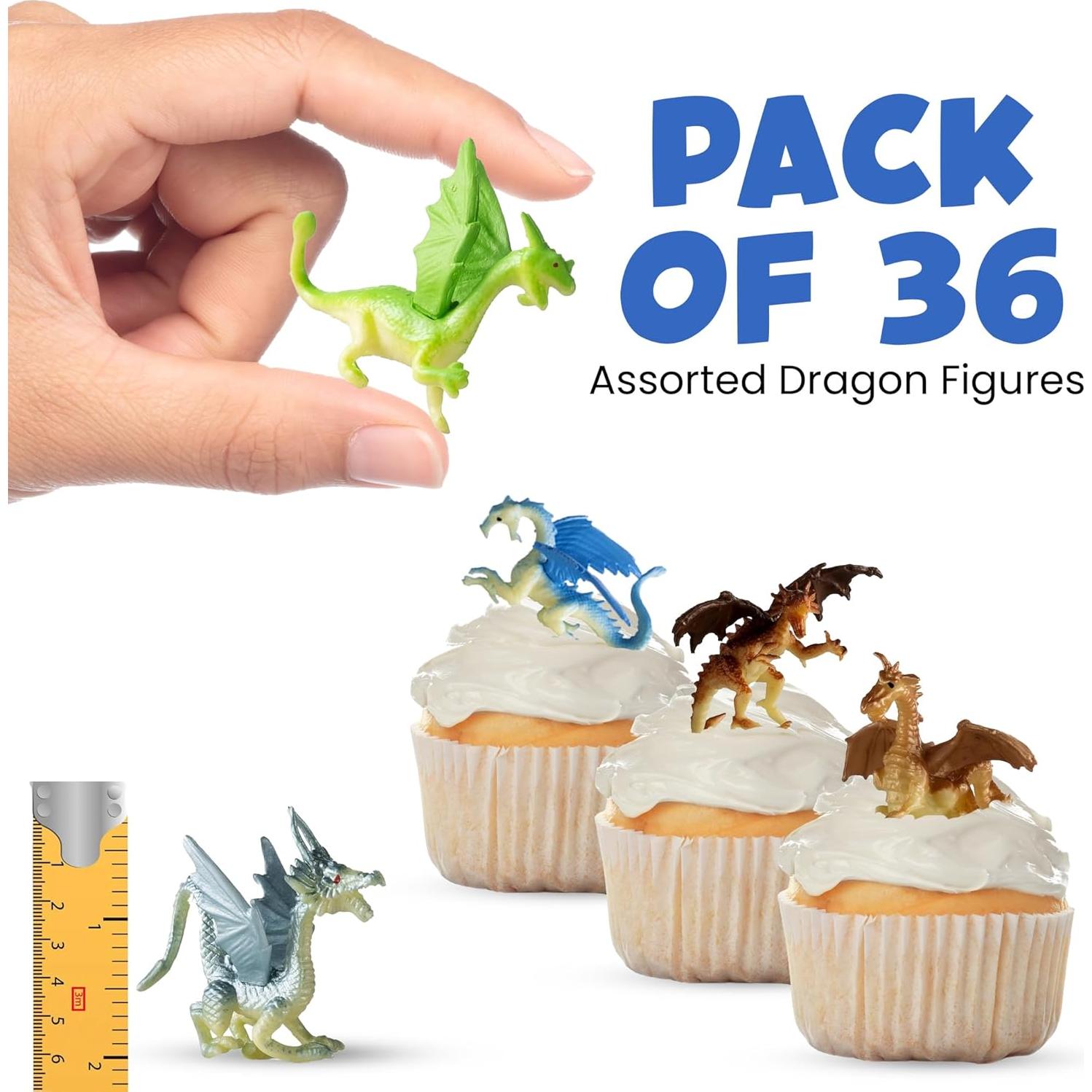 Figuras de Dragón Bedwina - Paquete de 36 Mini Juguetes