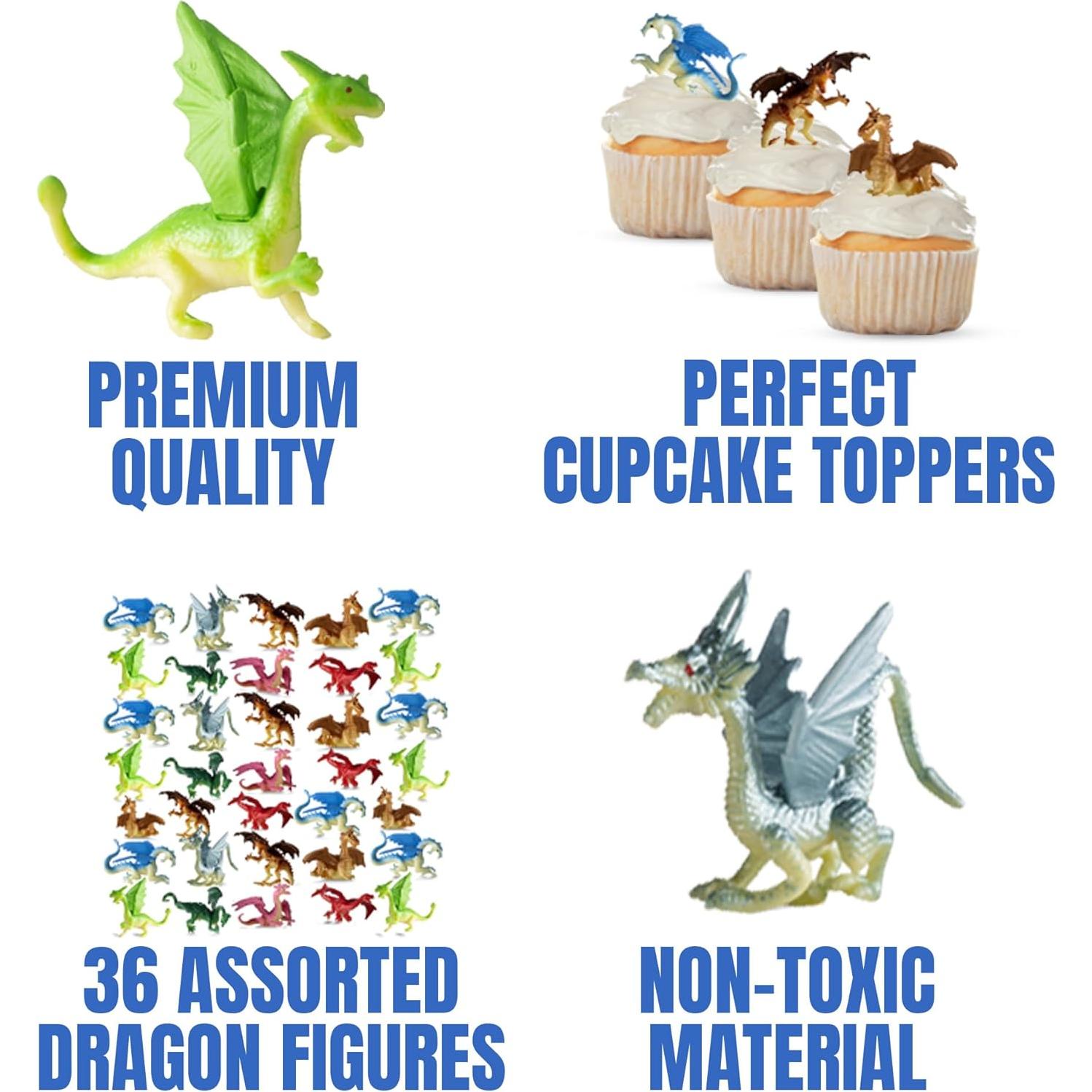 Figuras de Dragón Bedwina - Paquete de 36 Mini Juguetes