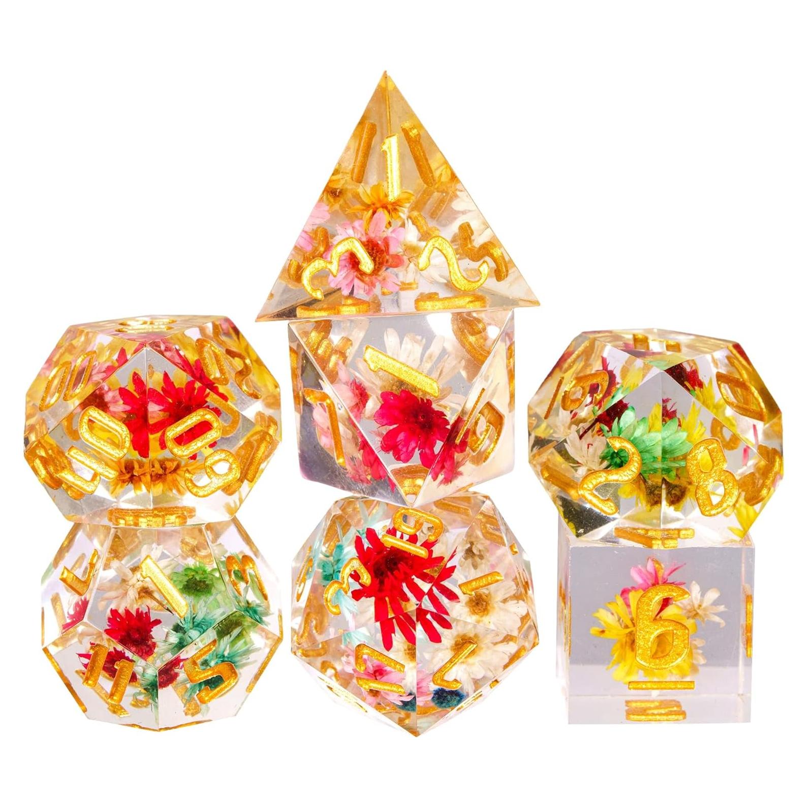 Conjunto de Dados DND Cusdie 7 Poliedros Star Flower