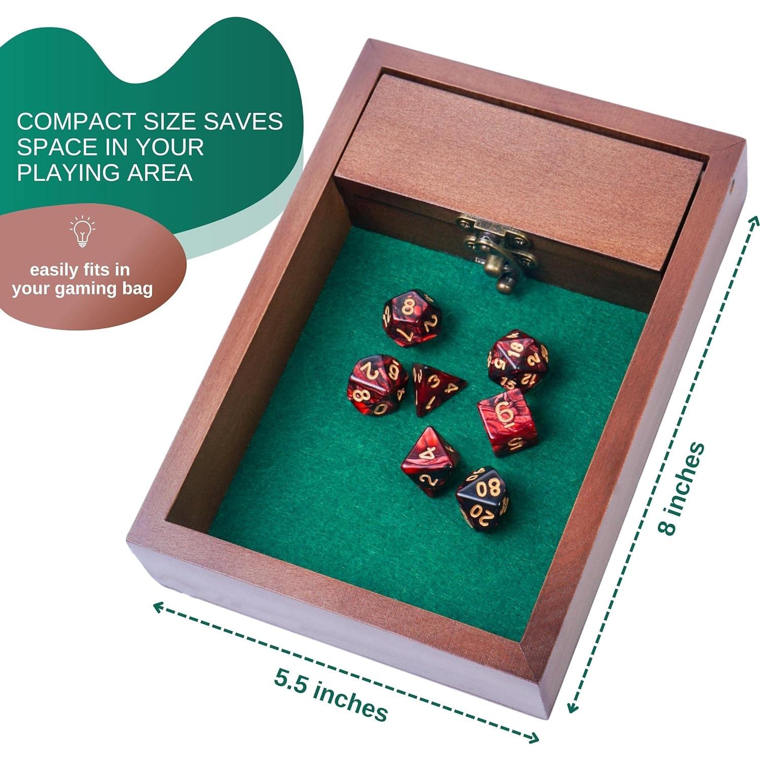 Bandeja de lanzamiento de dados de madera Genérico 20x14 cm