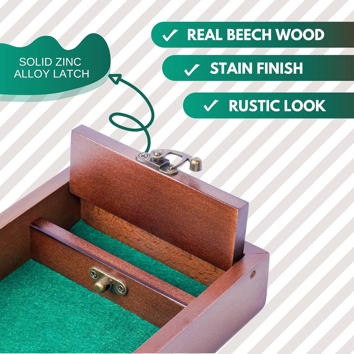 Bandeja de lanzamiento de dados de madera Genérico 20x14 cm