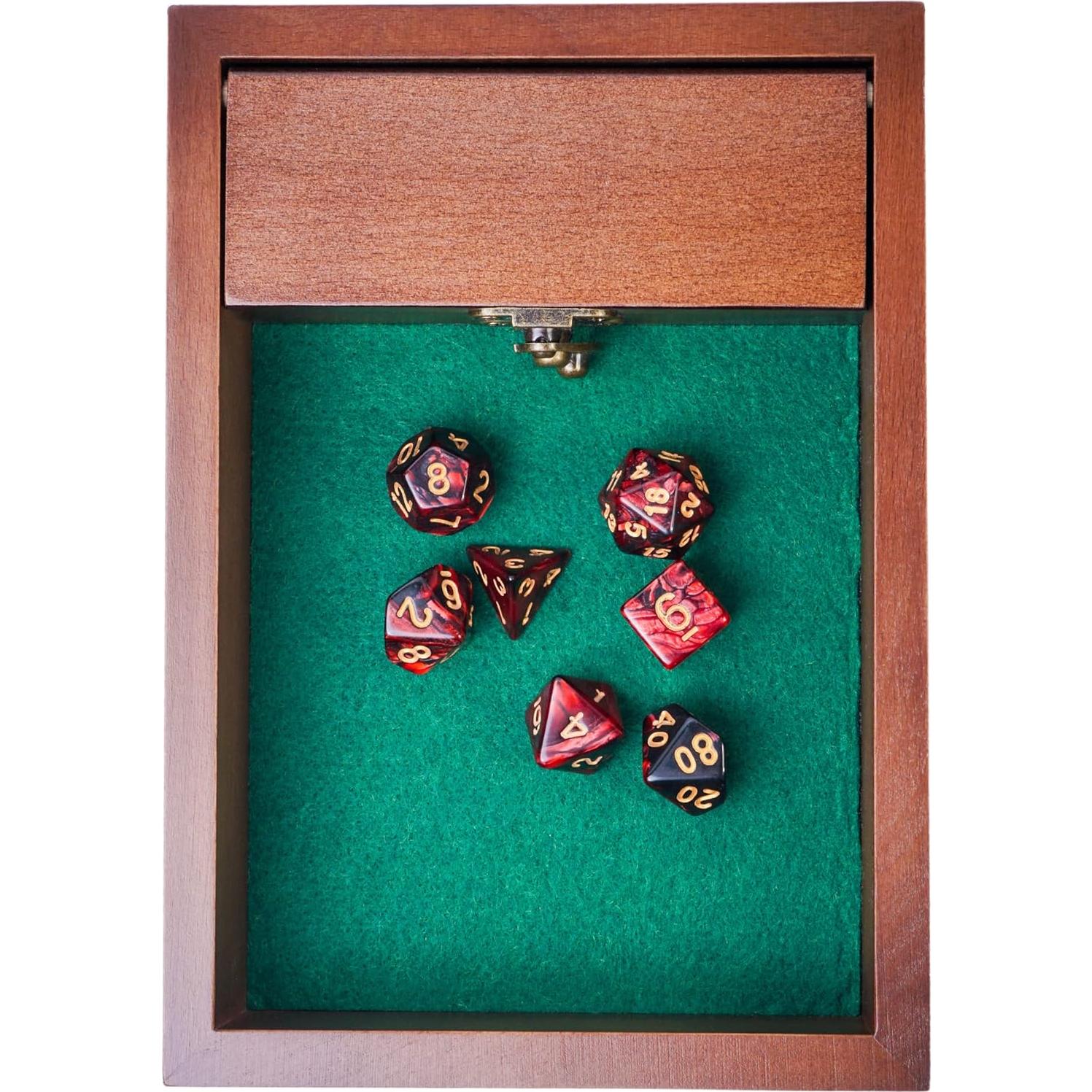 Bandeja de lanzamiento de dados de madera Genérico 20x14 cm