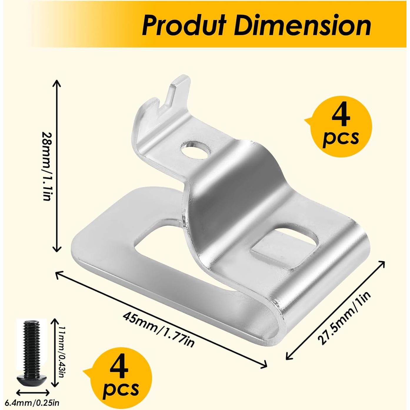 Ganchos de Cinturón Acero Inoxidable 304 Bilkeru - 4 Piezas