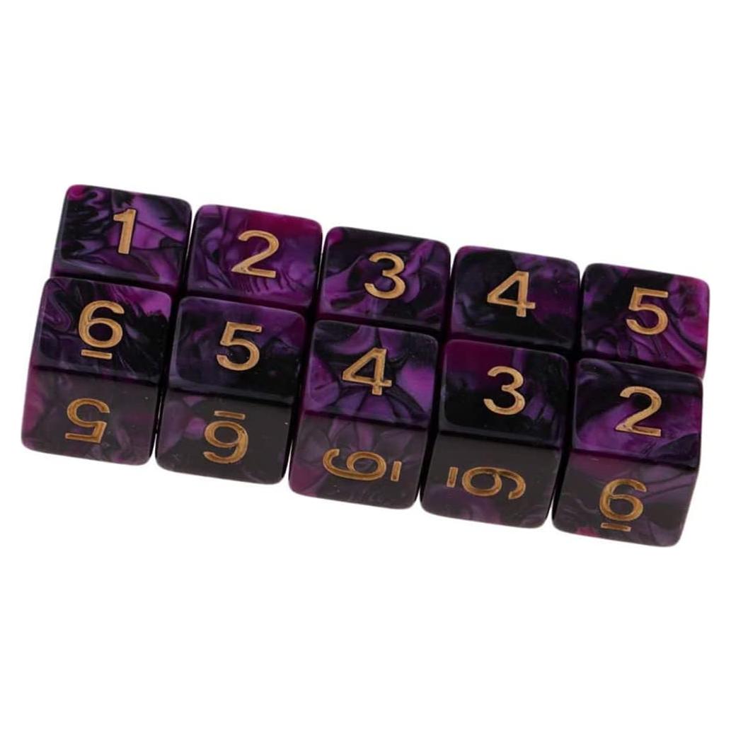 10 Dados Poliedricos D6 Acrílicos 16mm Yiotfandoll RPG