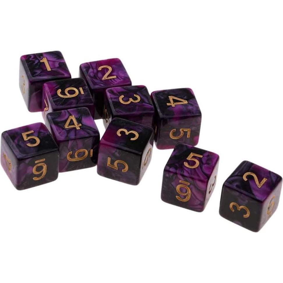 10 Dados Poliedricos D6 Acrílicos 16mm Yiotfandoll RPG