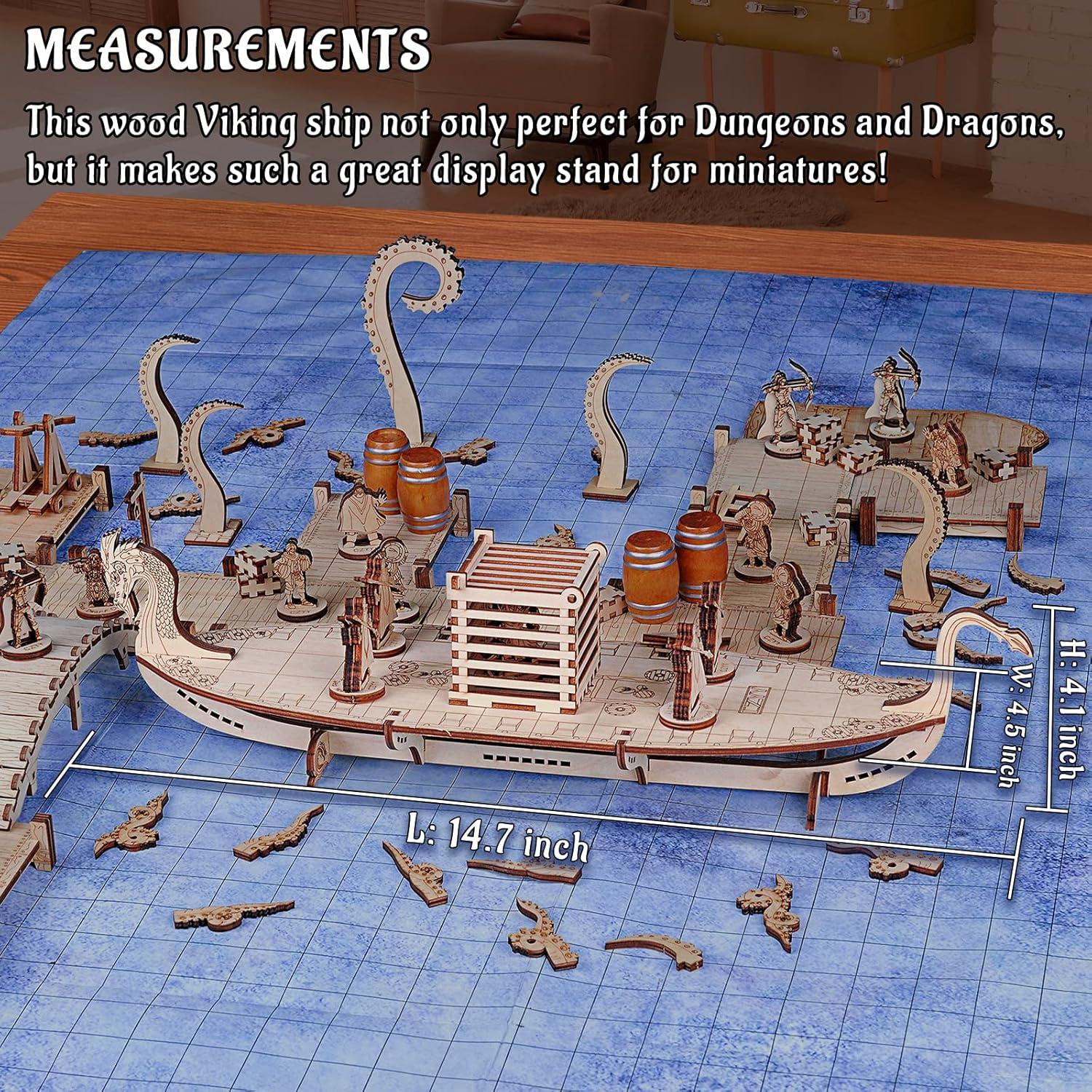 Miniatura Barco Vikingo CZYY 37.34x11.43cm para RPG