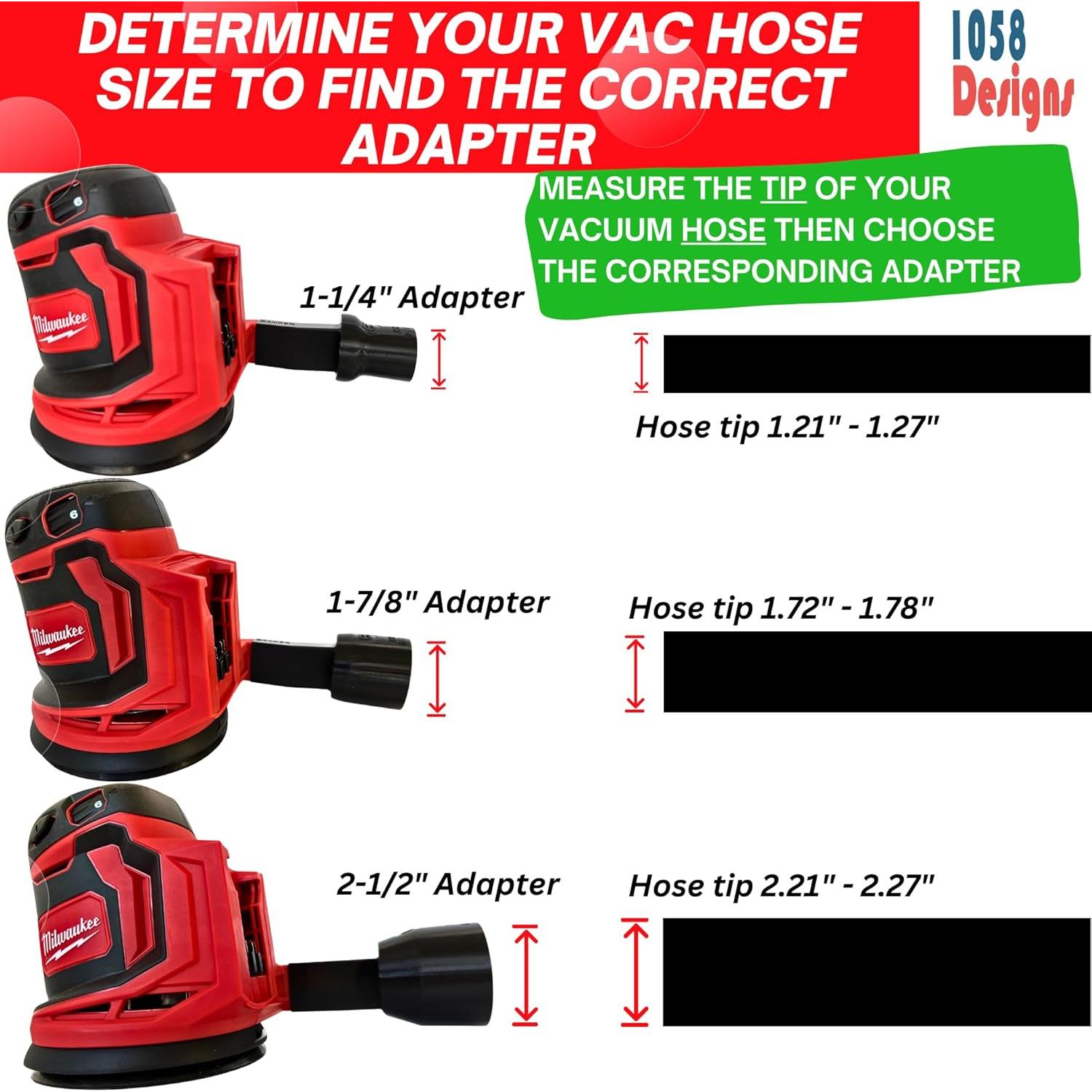 Adaptador de Vacío para Lijadoras Milwaukee 1058 Diseños 32mm