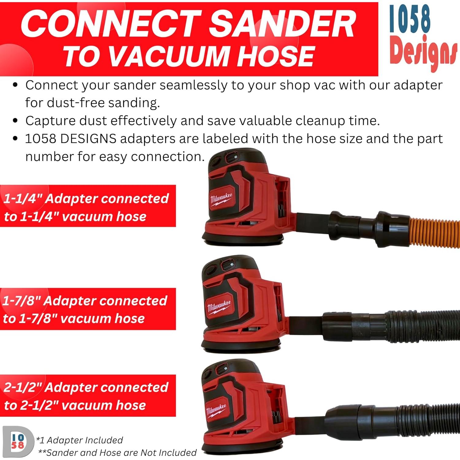 Adaptador de Vacío para Lijadoras Milwaukee 1058 Diseños 32mm