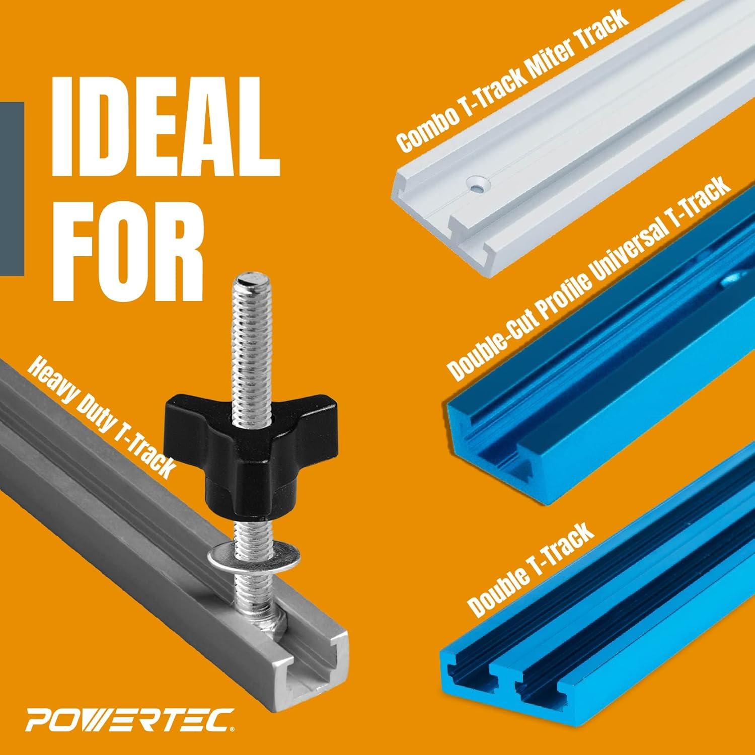 Kit de Perfiles T-Track POWERTEC 71130 con 36 Piezas