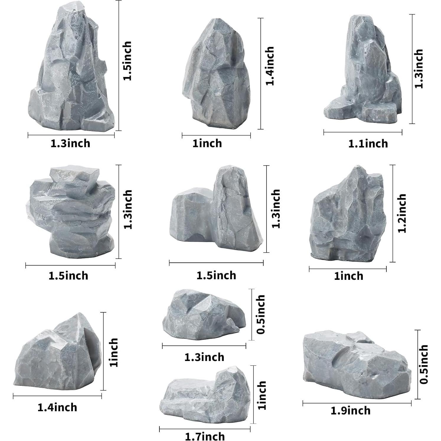 Warmtree 10 Piezas Rocas Falsas Miniatura Jardín Hadas