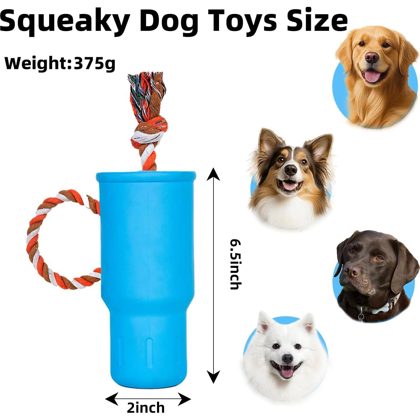Dog Toys for Aggressive Chewers, Dog Squeaky Toys for Large Dogs, Durable Indestructible Tough Dog Chew Toys for Medium Dogs, Interactive Rubber Dog Toys to Keep Them Busy