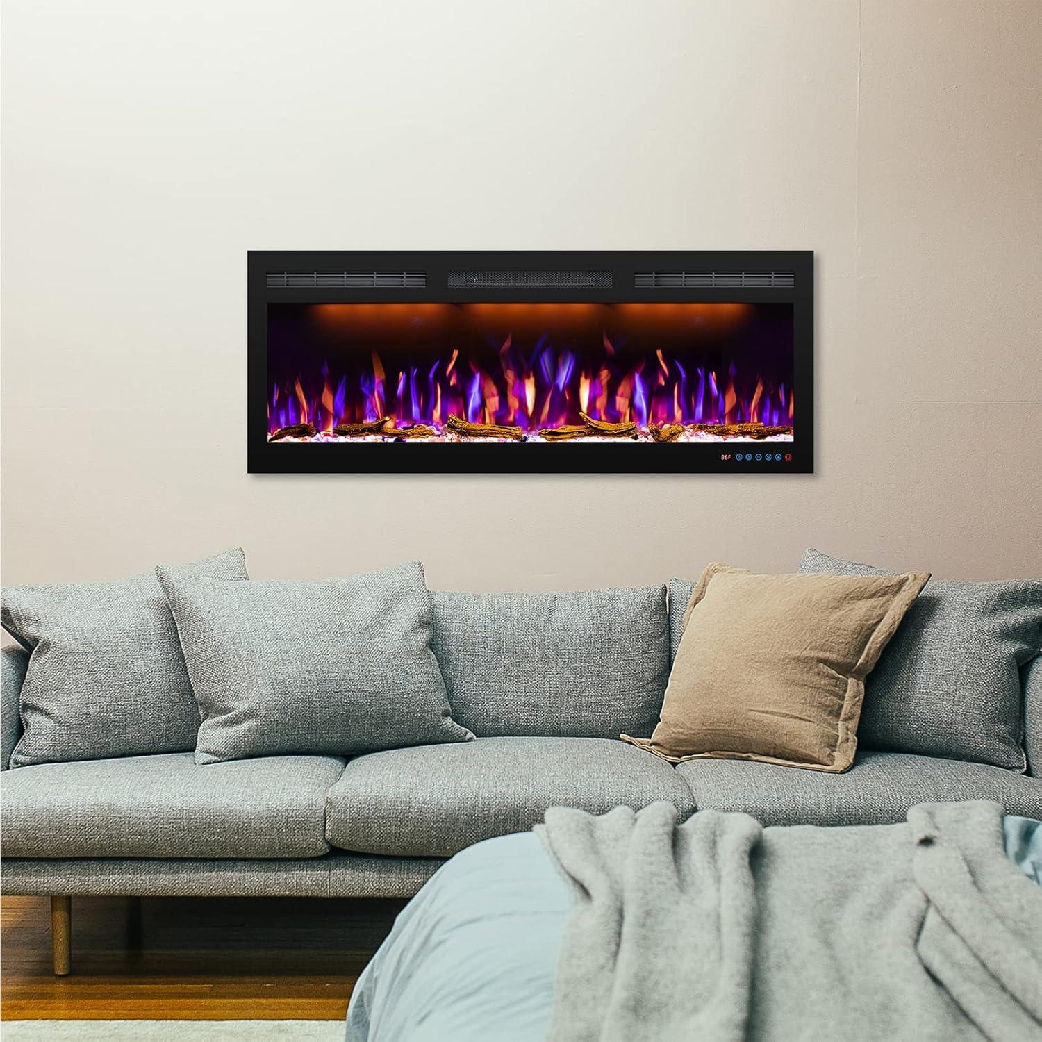 Chimenea Eléctrica Empotrada Mystflame 114 cm con Control Remoto