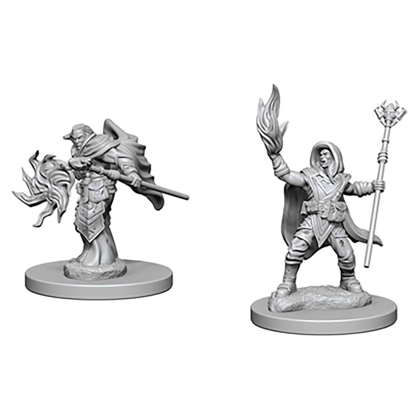 Miniaturas D&D WizKids Mago Elfo Masculino Sin Pintar - 2 Piezas