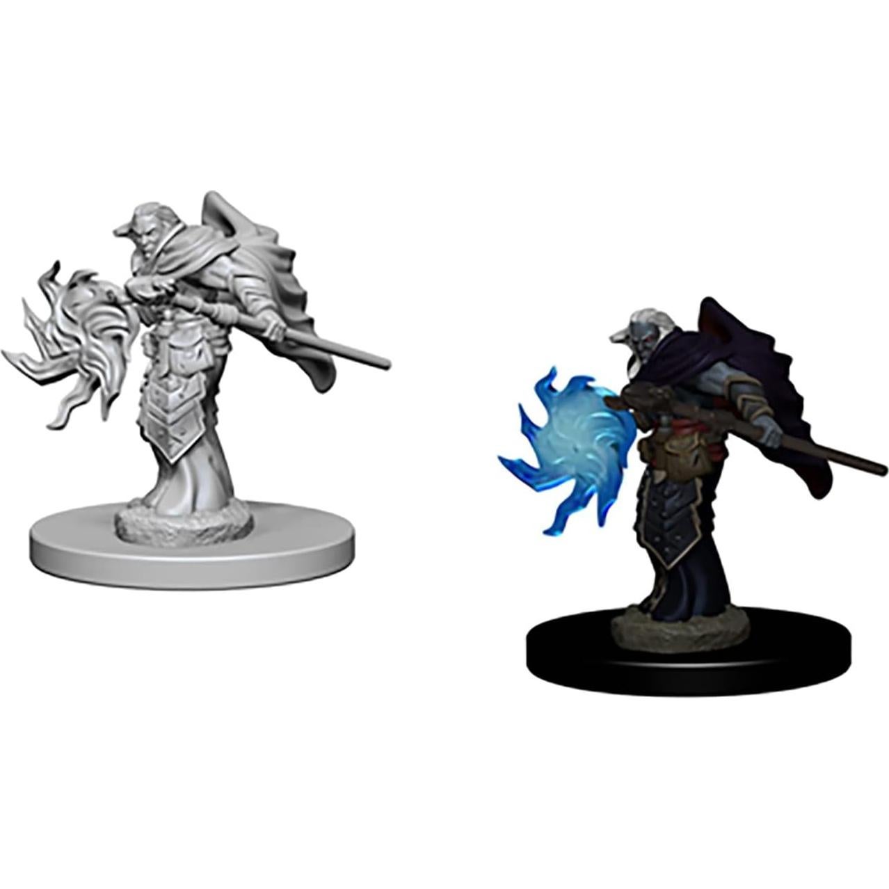 Miniaturas D&D WizKids Mago Elfo Masculino Sin Pintar - 2 Piezas