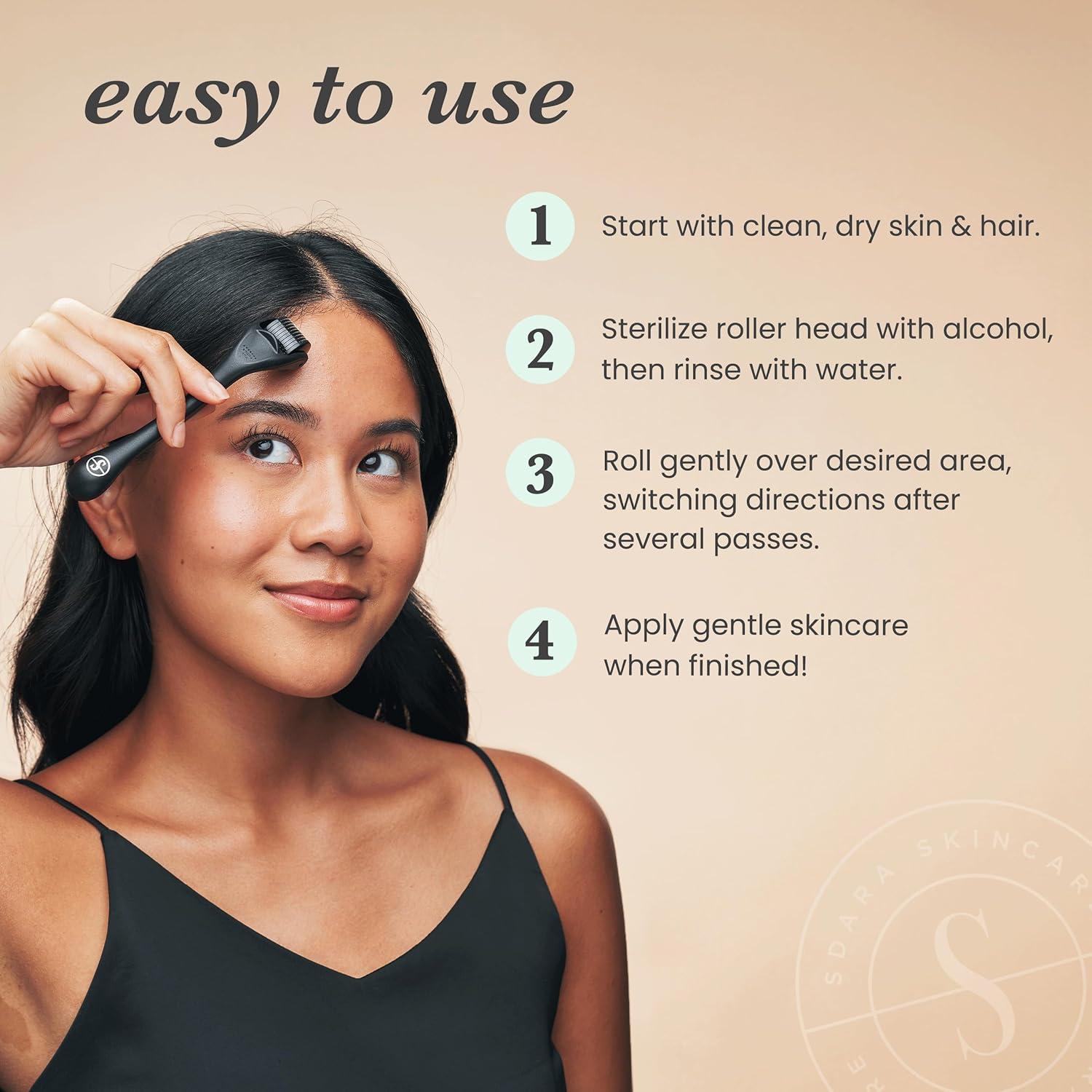 Rodillo Derma Sdara Negro Microneedling con Estuche Gratis