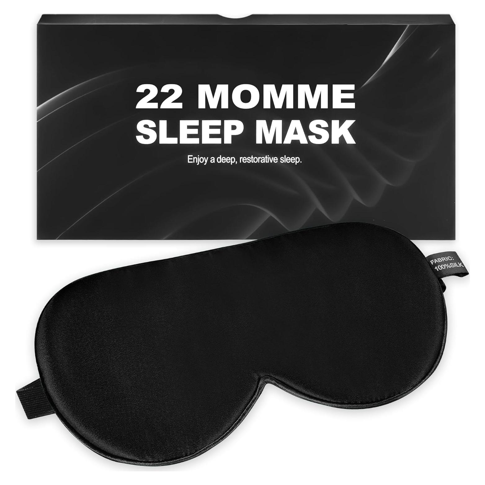 Máscara de Sueño de Seda 100% Morera 22 Momme Spacepower - Negro