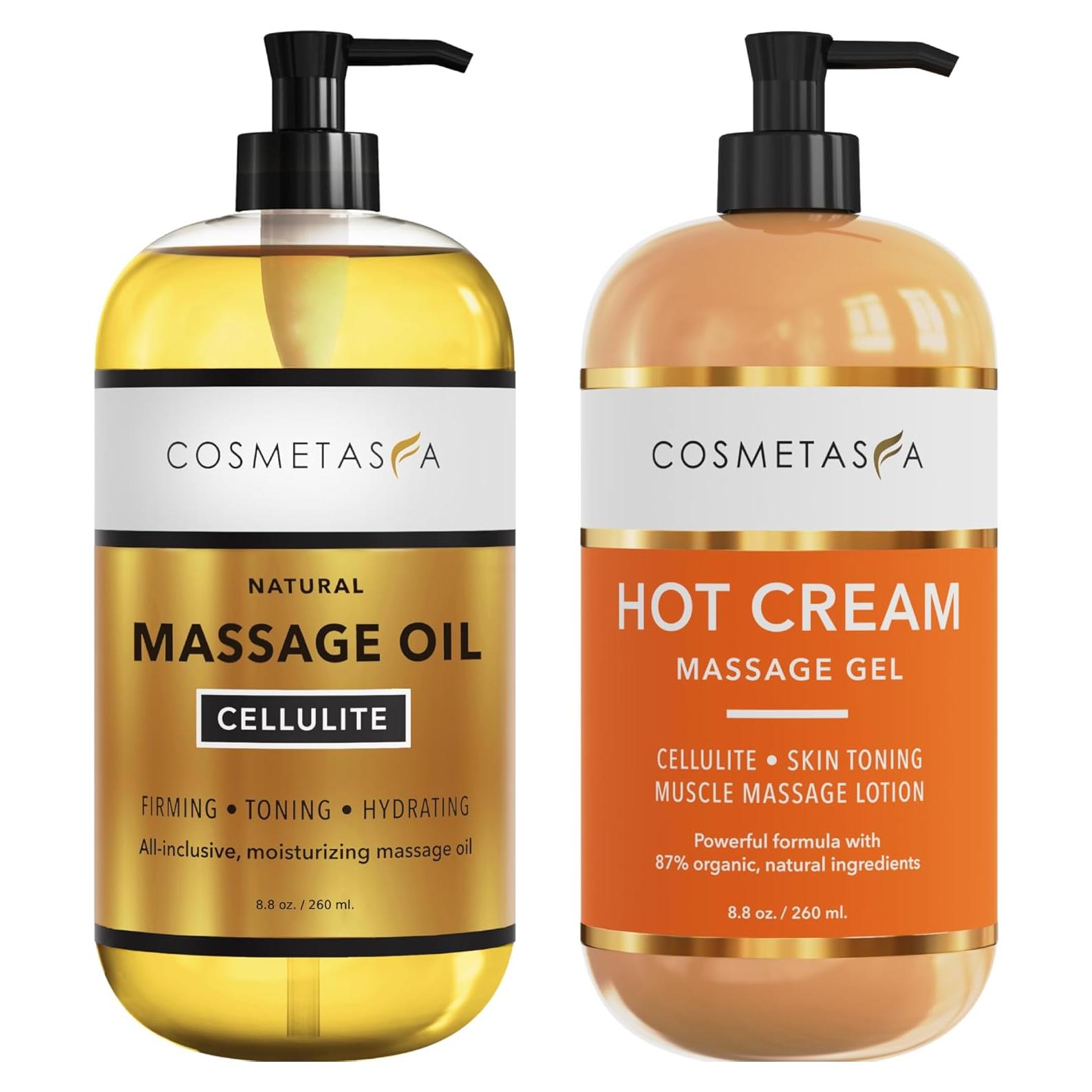 Aceite de Masaje y Gel Caliente Cosmetasa 260 ml x 2