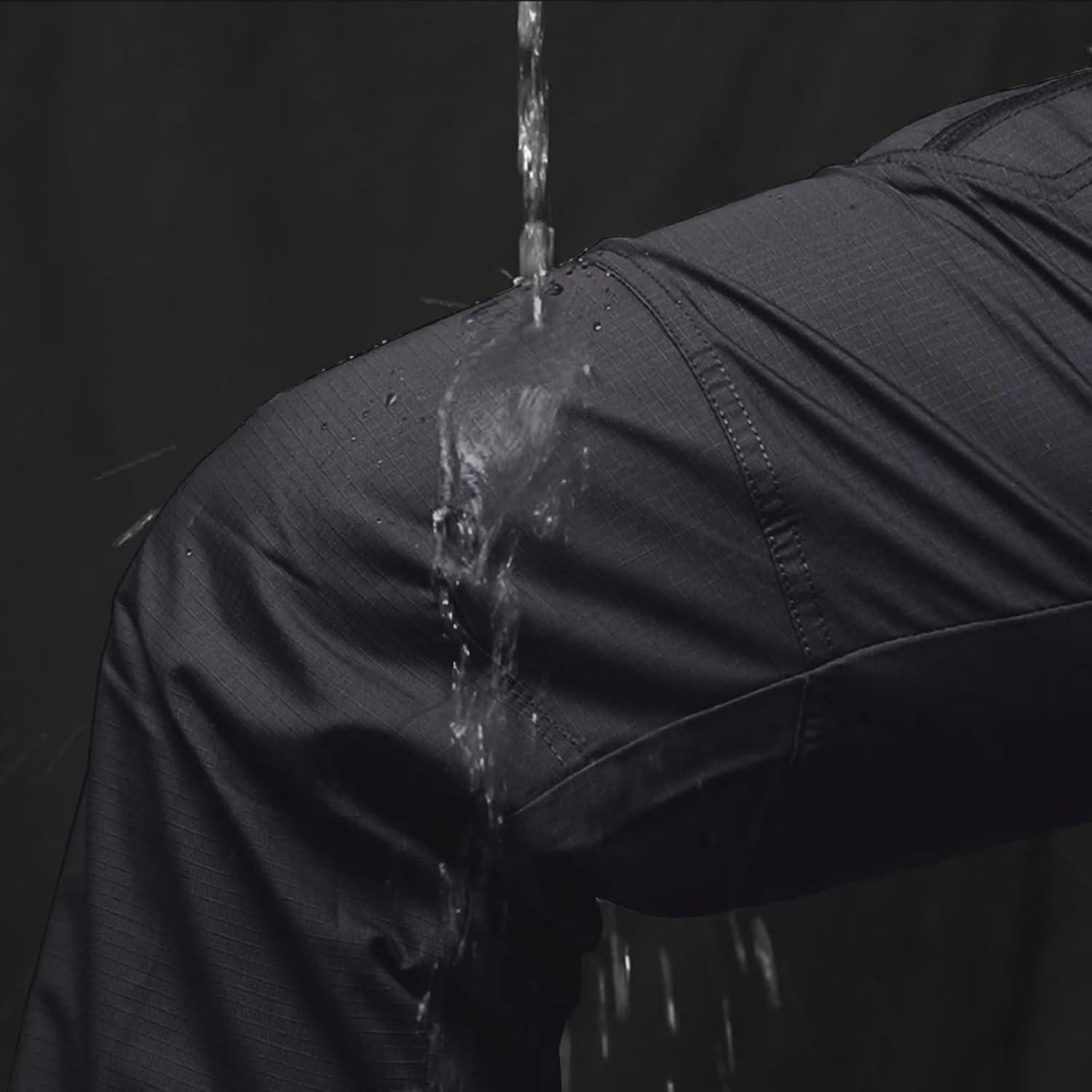 Pantalones Tácticos TACVASEN Hombre 9 Bolsillos Ligeros Negro