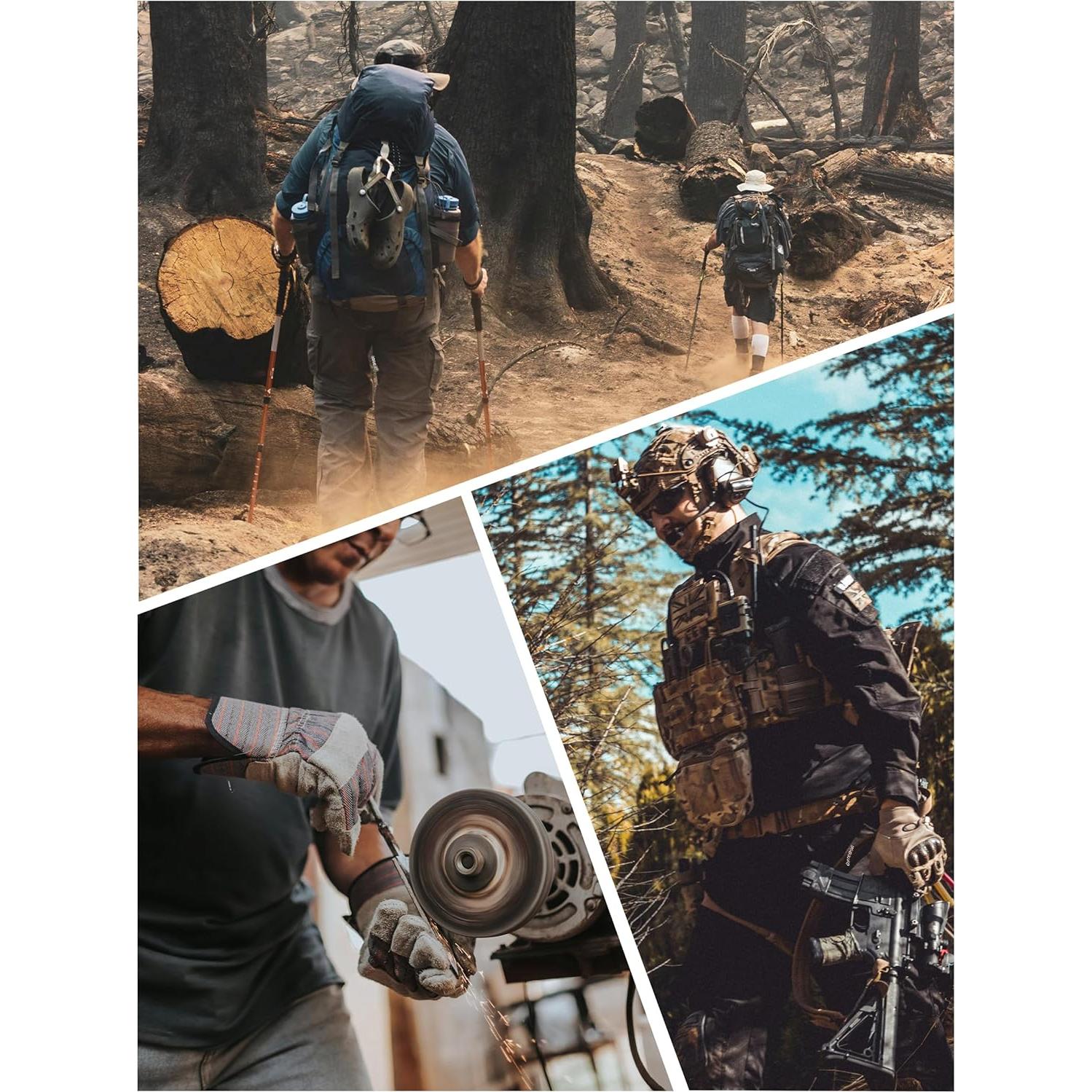 Pantalones Tácticos TACVASEN Hombre 9 Bolsillos Ligeros Negro