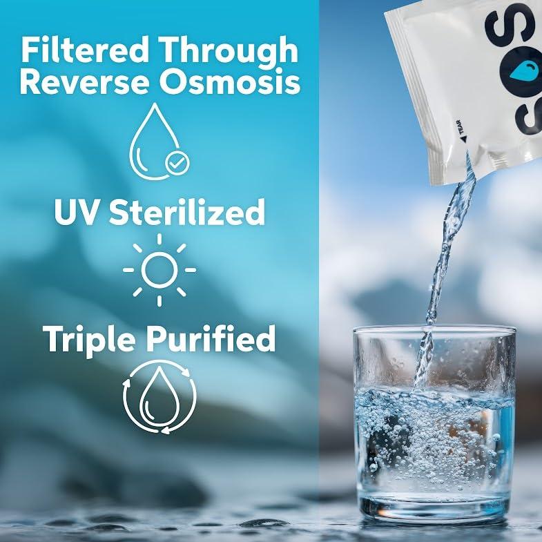 Paquetes de Agua de Emergencia SOS Food Lab - 62 Unidades 125 ml