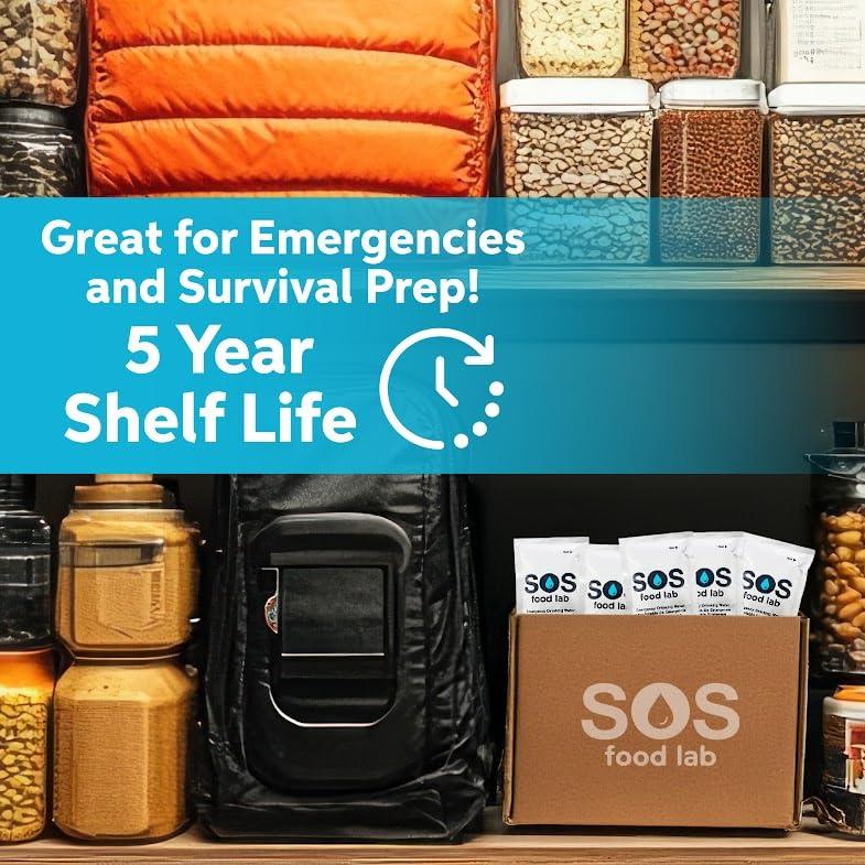Paquetes de Agua de Emergencia SOS Food Lab - 62 Unidades 125 ml