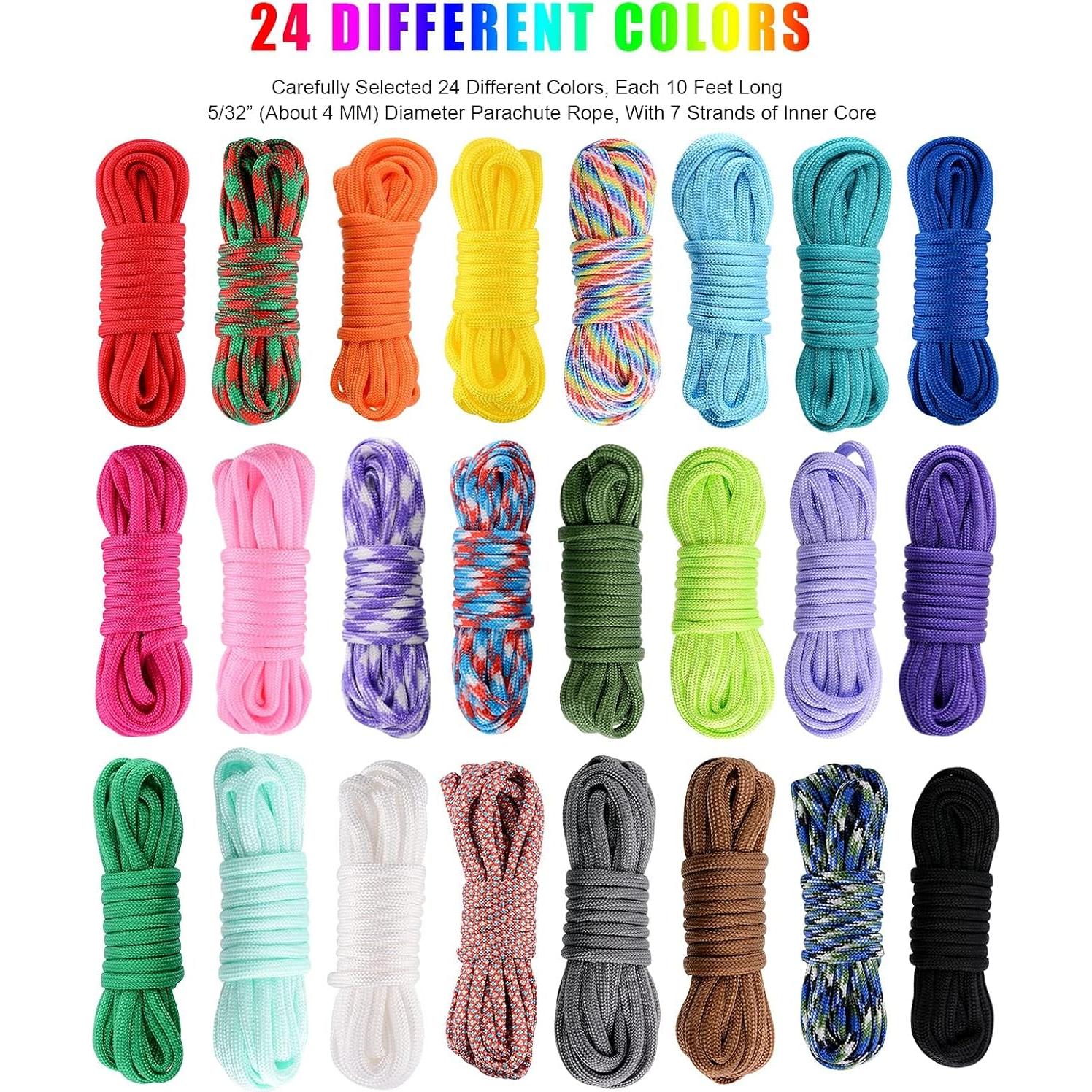Kit de Paracord 550 WEREWOLVES - 24 Colores, 73.15 m