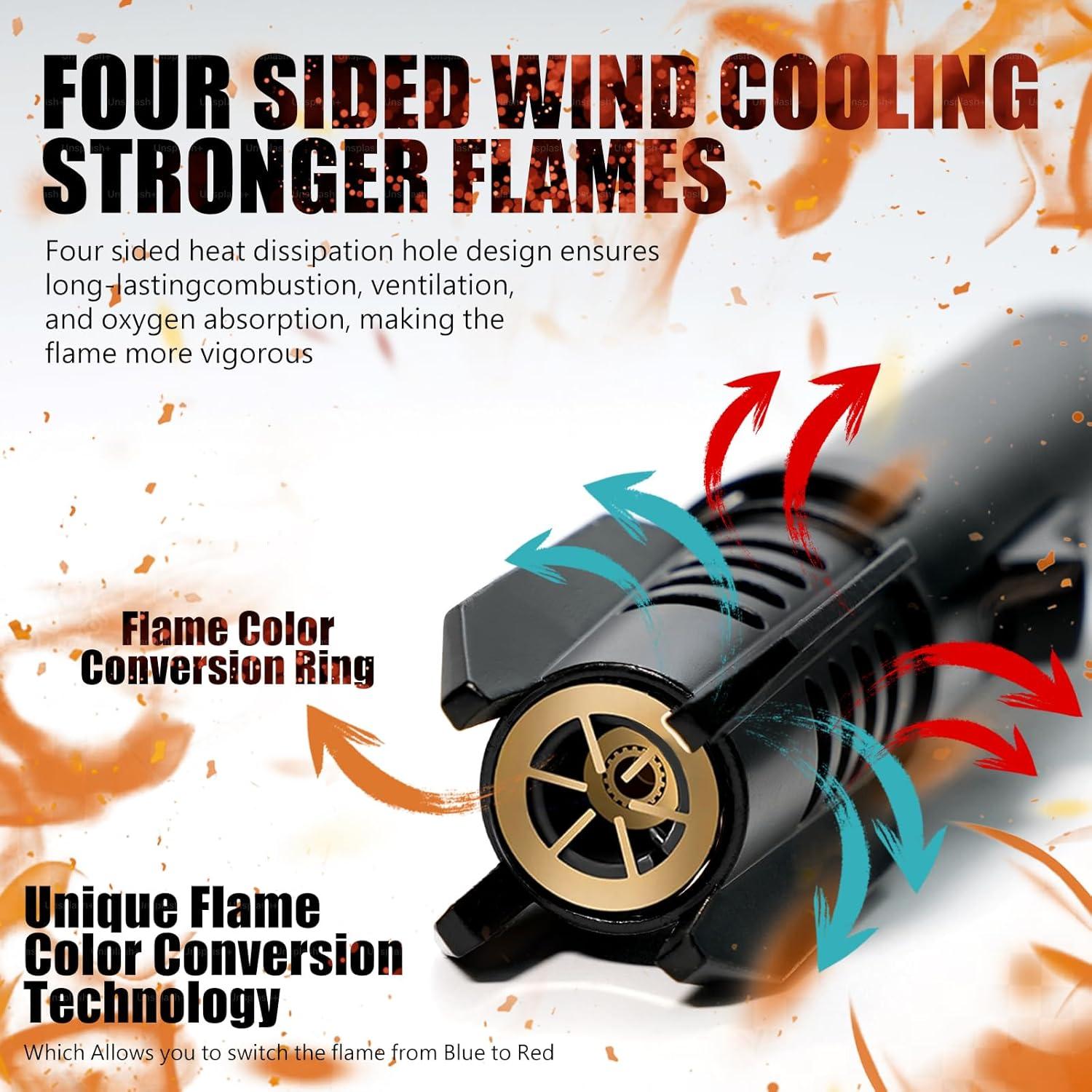 Encendedor de Camping AlpCraft Butano Ajustable a Prueba de Viento