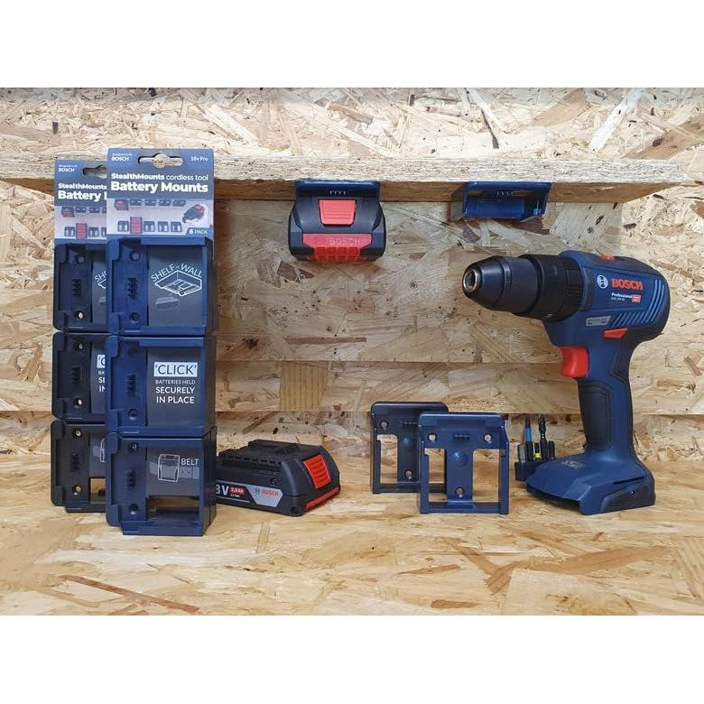 Soporte de Batería Bosch 18V StealthMounts - Paquete de 6, Negro