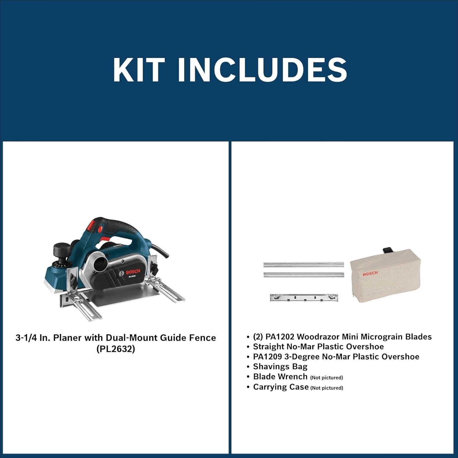 Cepillo Eléctrico Bosch PL2632K 6.5A 8.26cm Ancho Corte