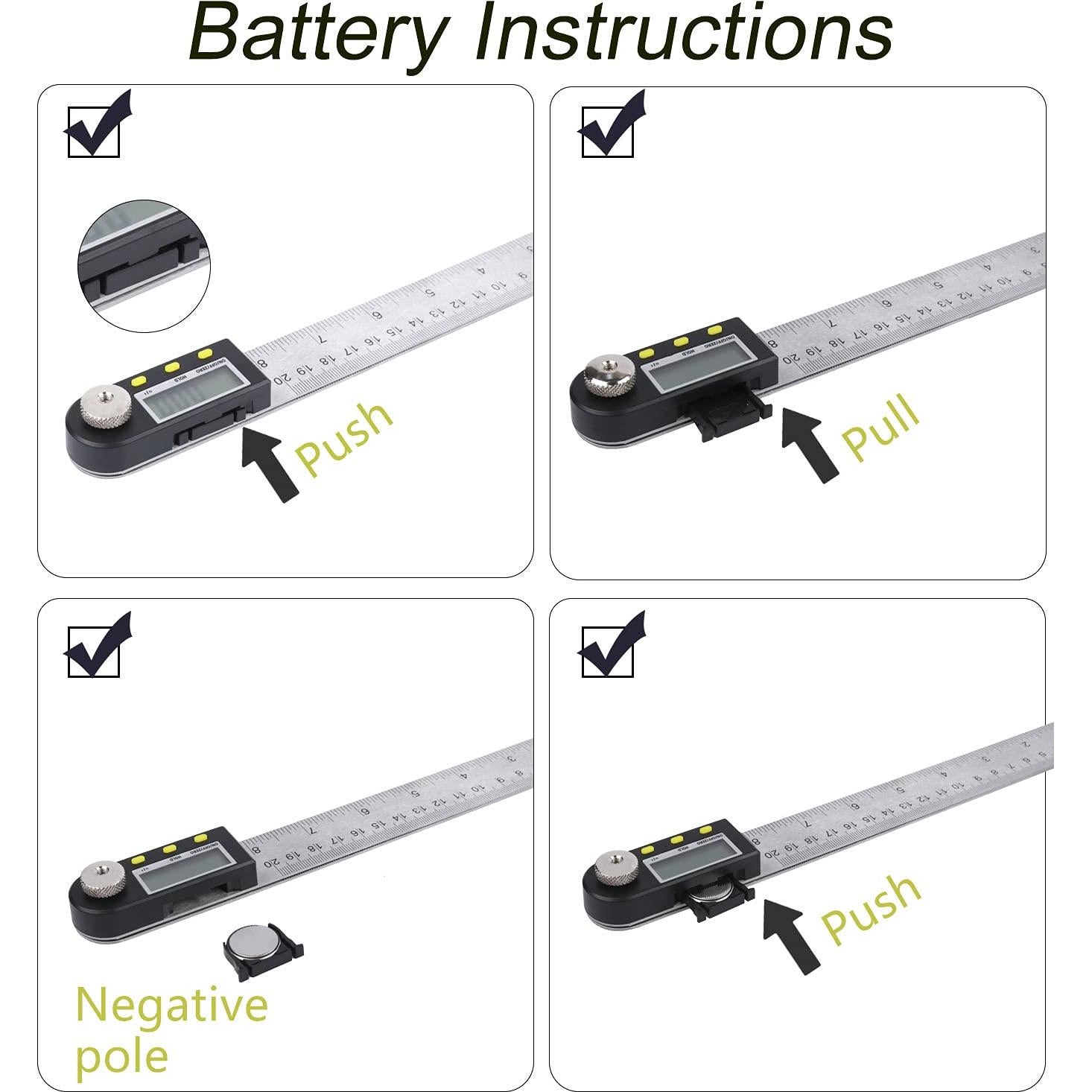 Regla Digital de Ángulo Saili 200mm Acero Inoxidable