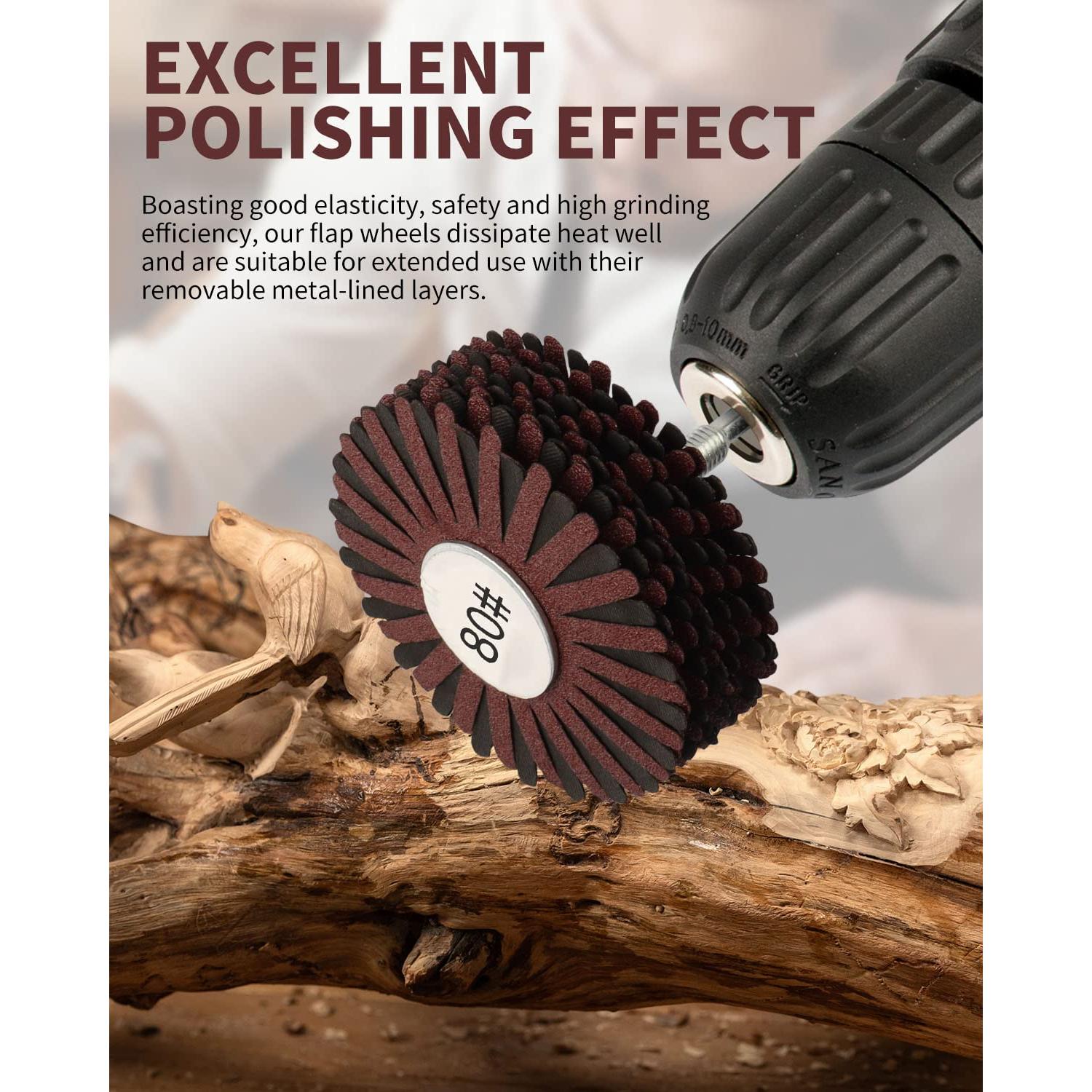 Ruedas de Aletas Abrasivas Rocaris 80 Granos 80 mm - 2 Pcs