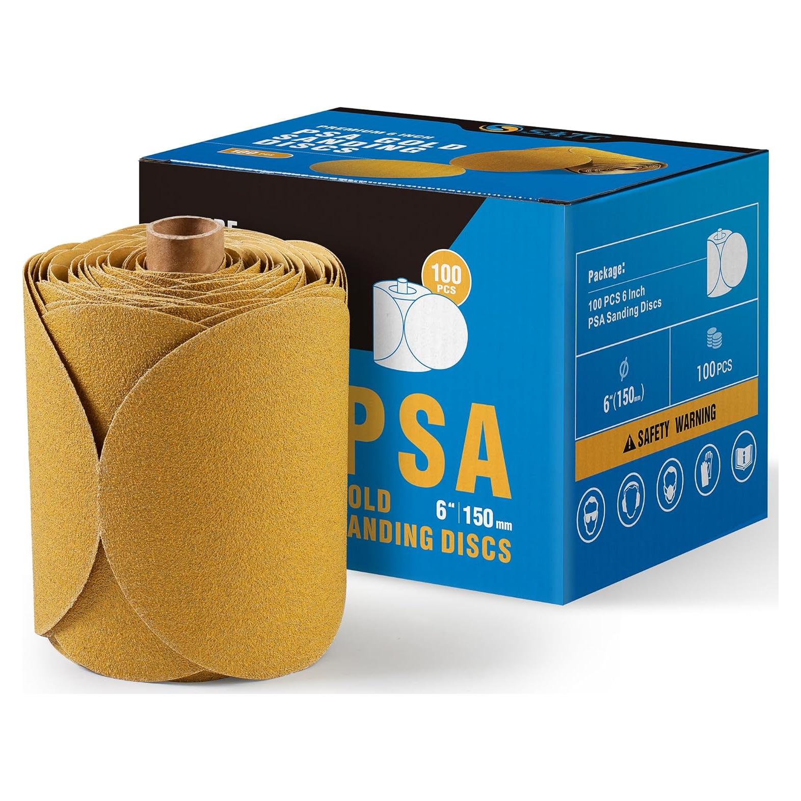 Discos de Lijado PSA 100 Pcs 6" S SATC 60 Granos Autoadhesivos