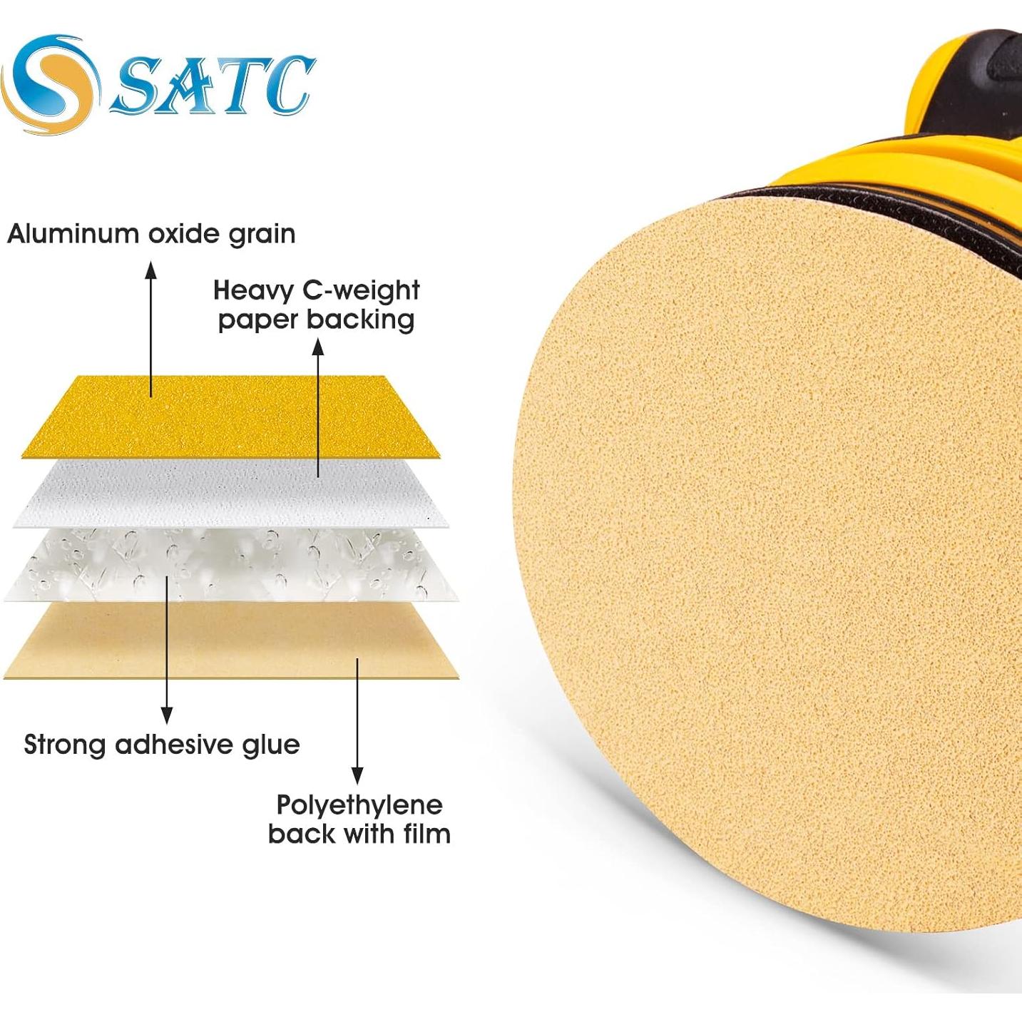Discos de Lijado PSA 100 Pcs 6" S SATC 60 Granos Autoadhesivos
