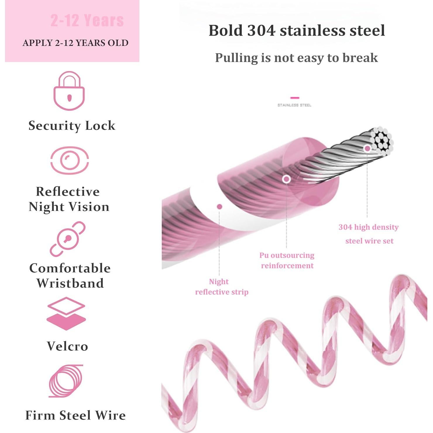 Arnés de Seguridad para Niños WSZCML - Rosa Claro