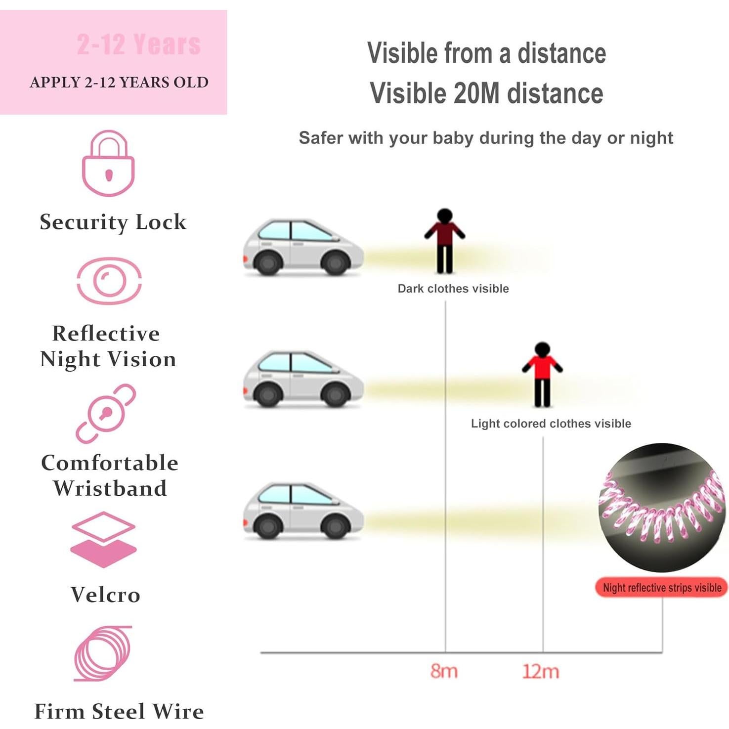 Arnés de Seguridad para Niños WSZCML - Rosa Claro