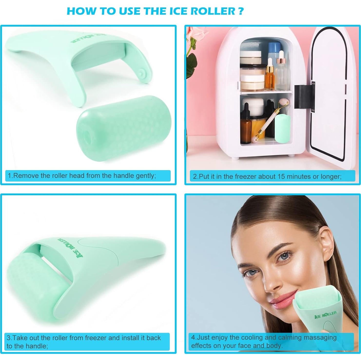 Rodillo de Hielo Facial Wonderwin Verde - Masaje y Cuidado de Piel