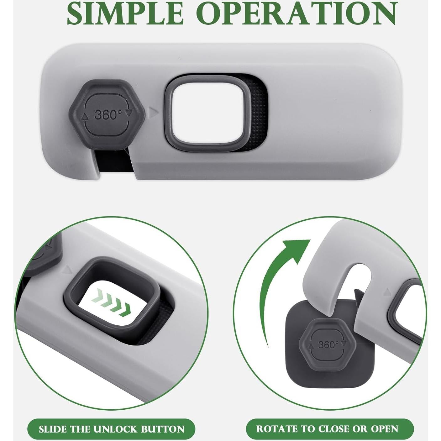 Cerraduras de Seguridad para Refrigerador KIZZHISI 5 Paquete Gris