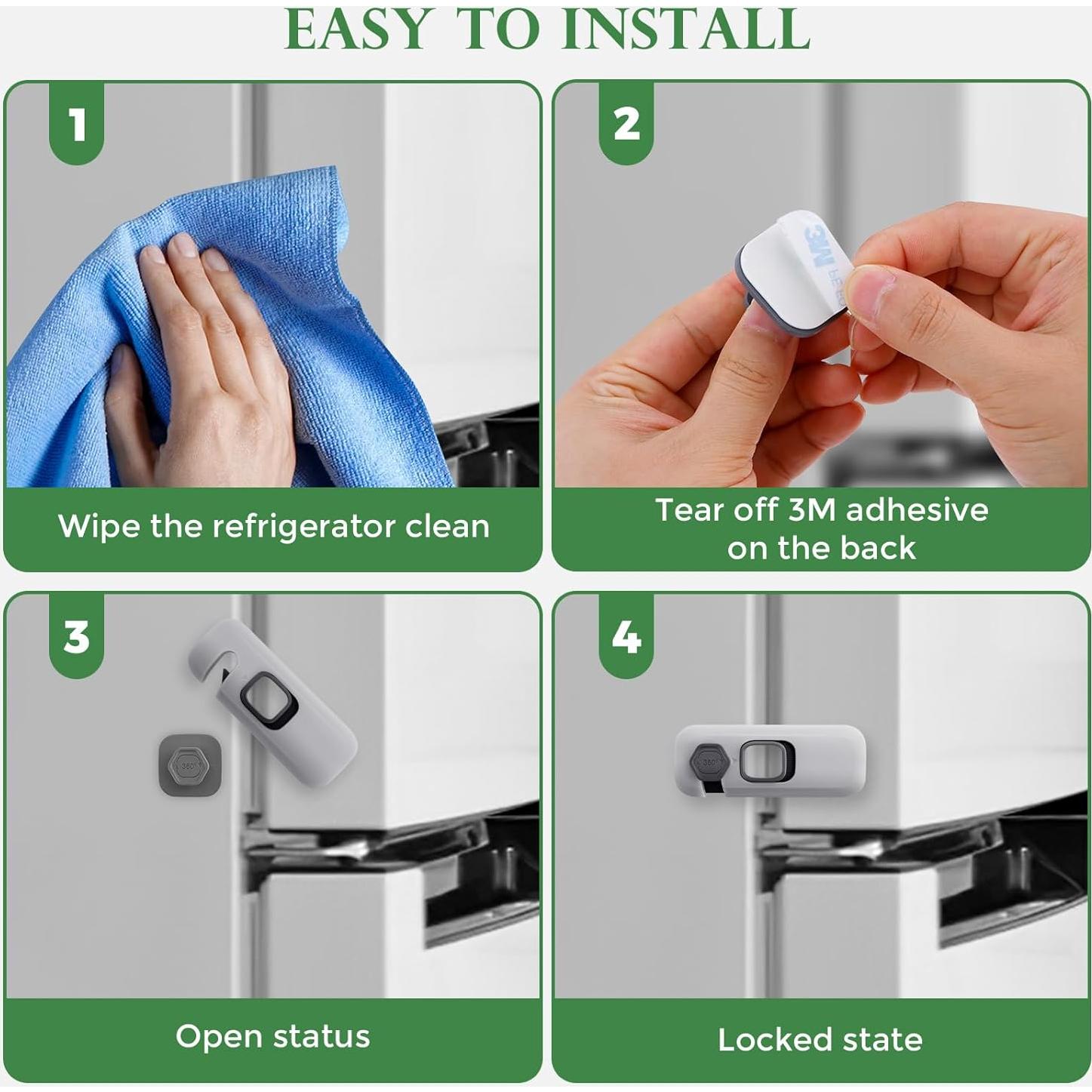 Cerraduras de Seguridad para Refrigerador KIZZHISI 5 Paquete Gris