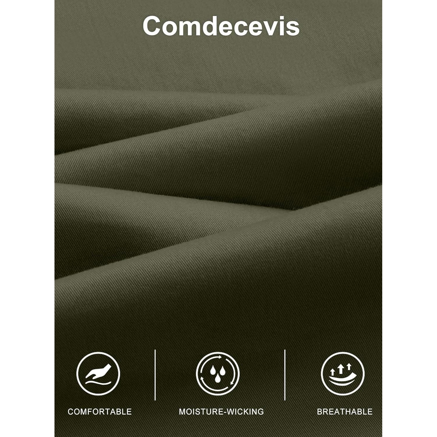 Pantalones Cargo Comdecevis para Hombre Verde Militar Ajustables