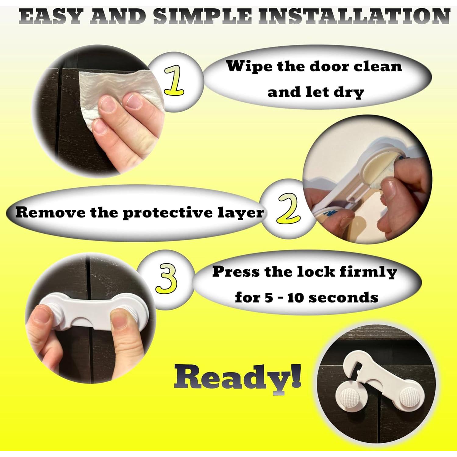 Cerraduras de Seguridad Infantil Best Helpers - 5 Piezas Adhesivas