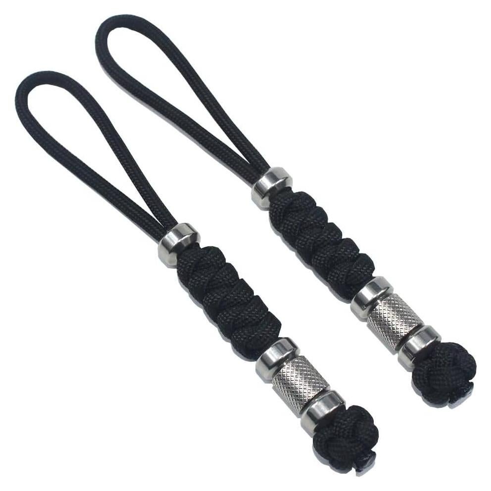 Paquete de 2 Lanyards Paracord Trufas 13.46 cm Negro