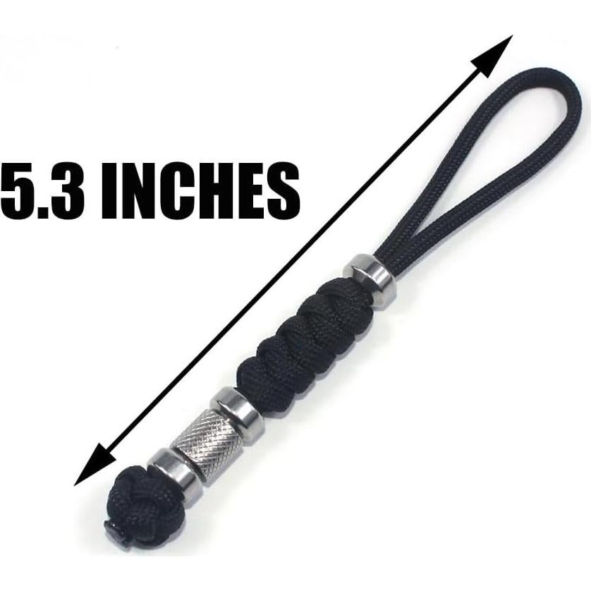 Paquete de 2 Lanyards Paracord Trufas 13.46 cm Negro