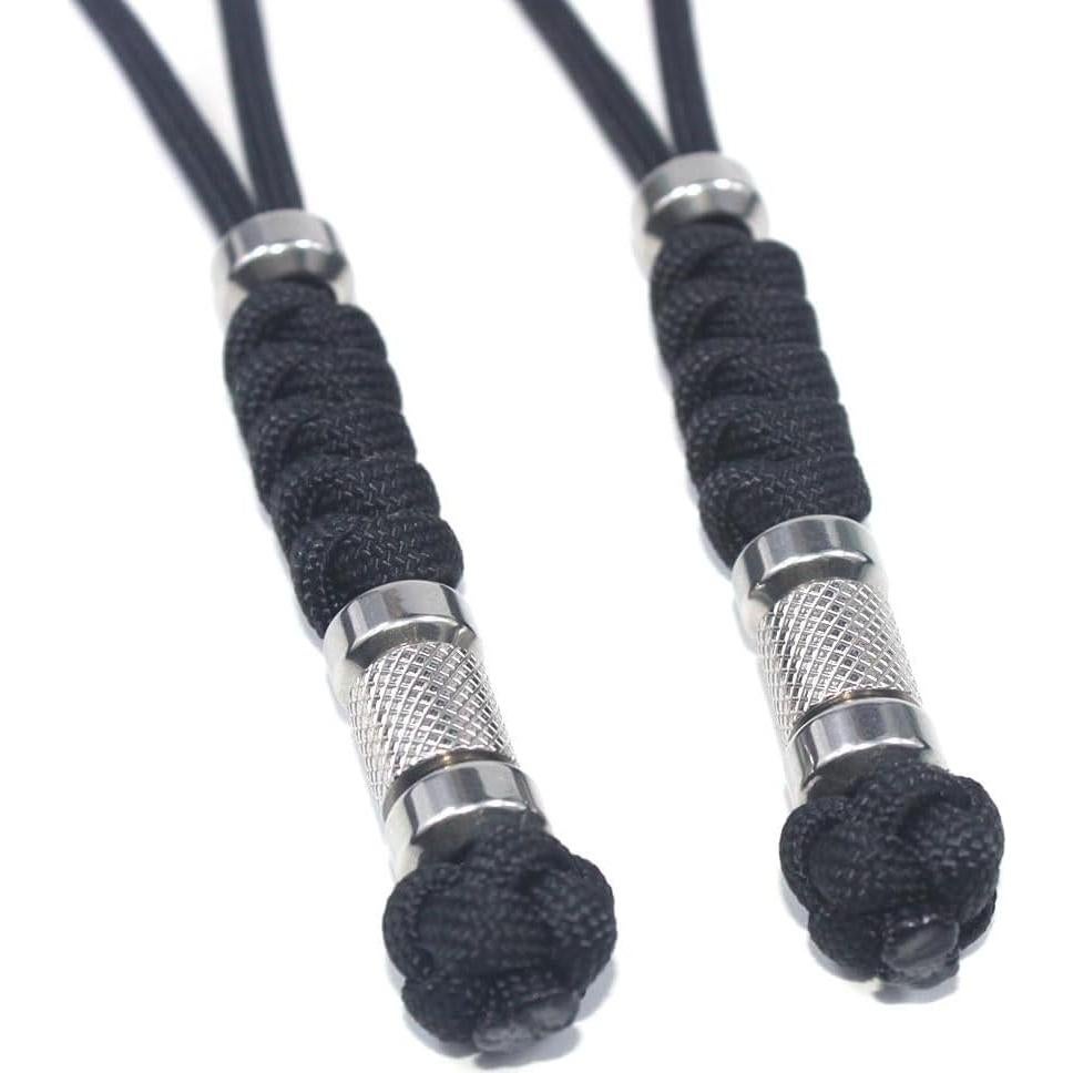 Paquete de 2 Lanyards Paracord Trufas 13.46 cm Negro