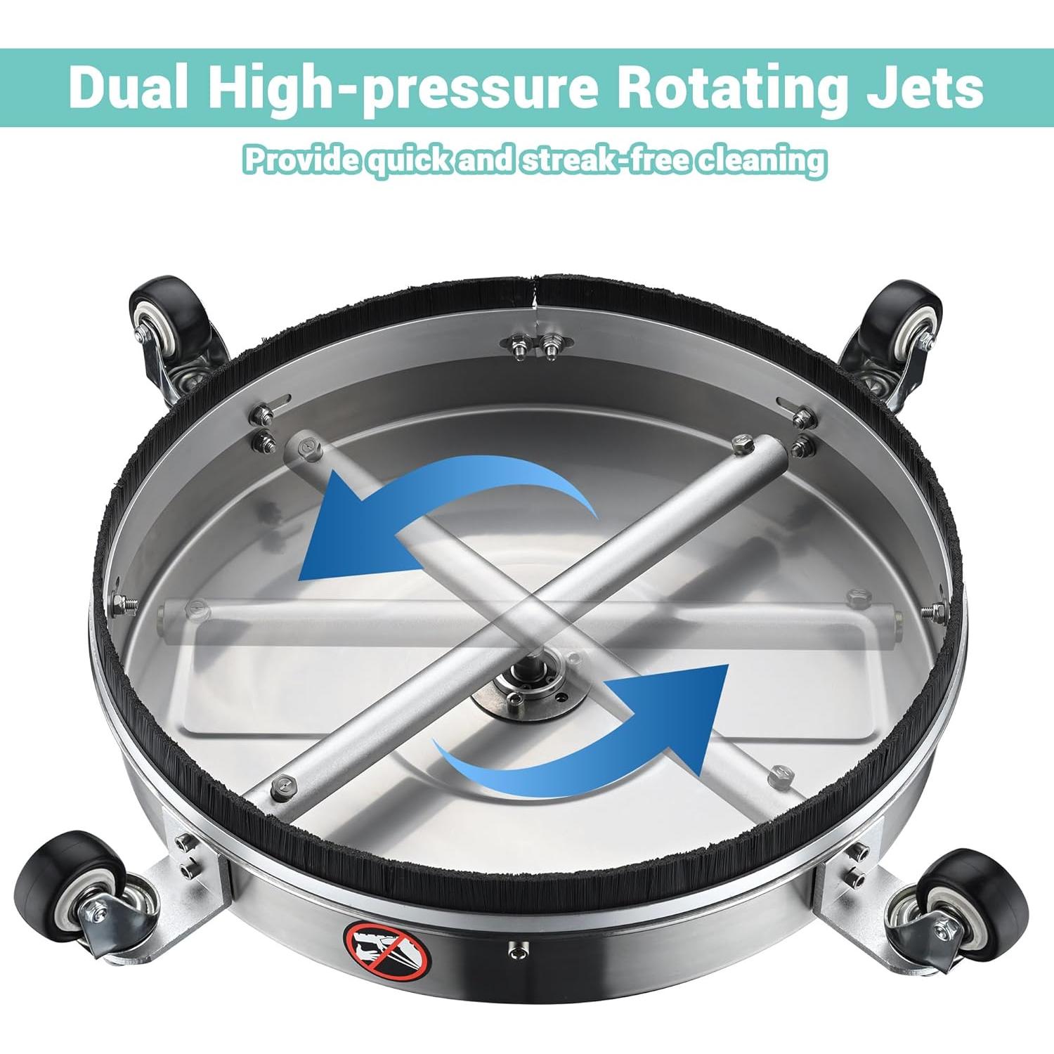 Limpiador de Superficies Yescom 16.5" Acero Inoxidable 4000 PSI