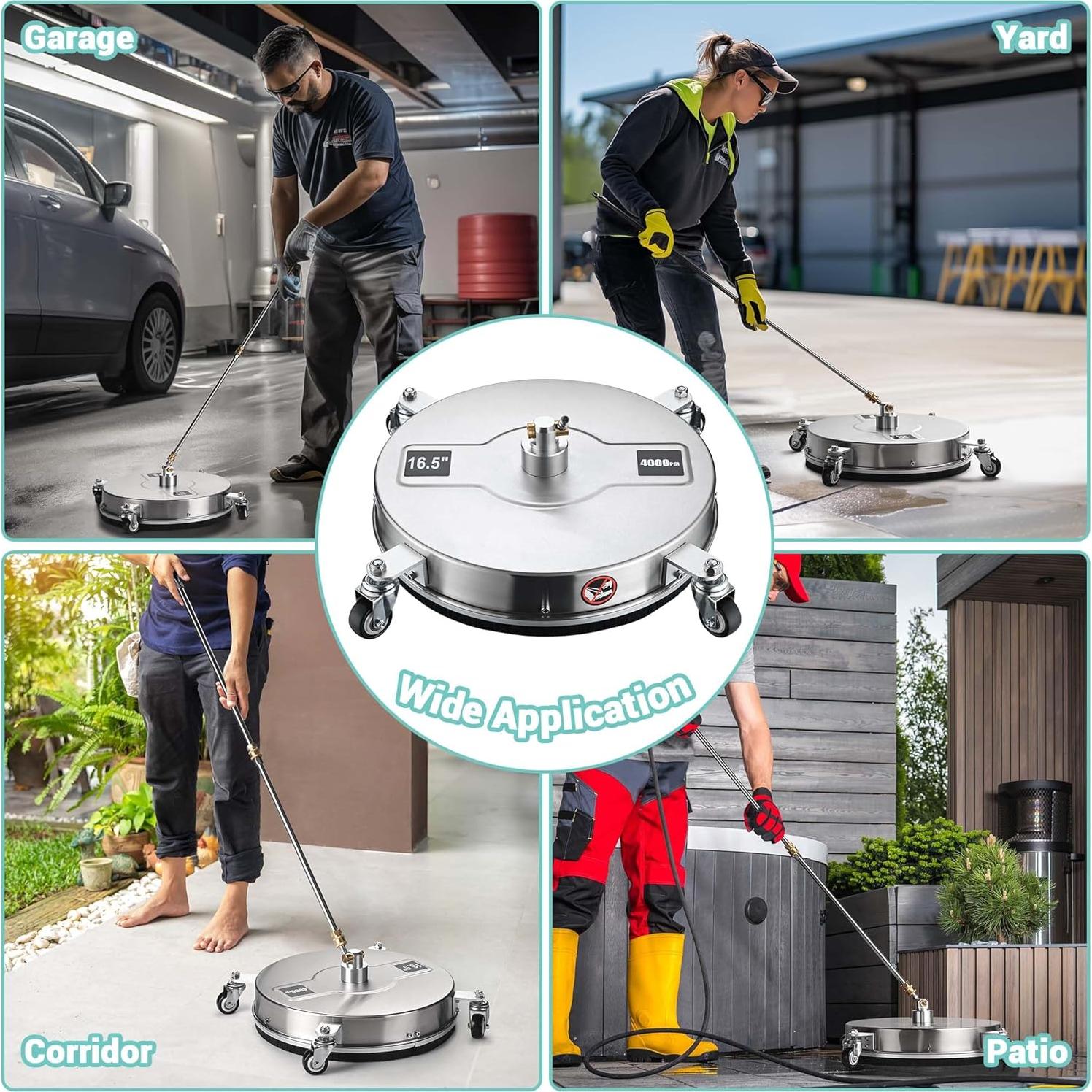 Limpiador de Superficies Yescom 16.5" Acero Inoxidable 4000 PSI