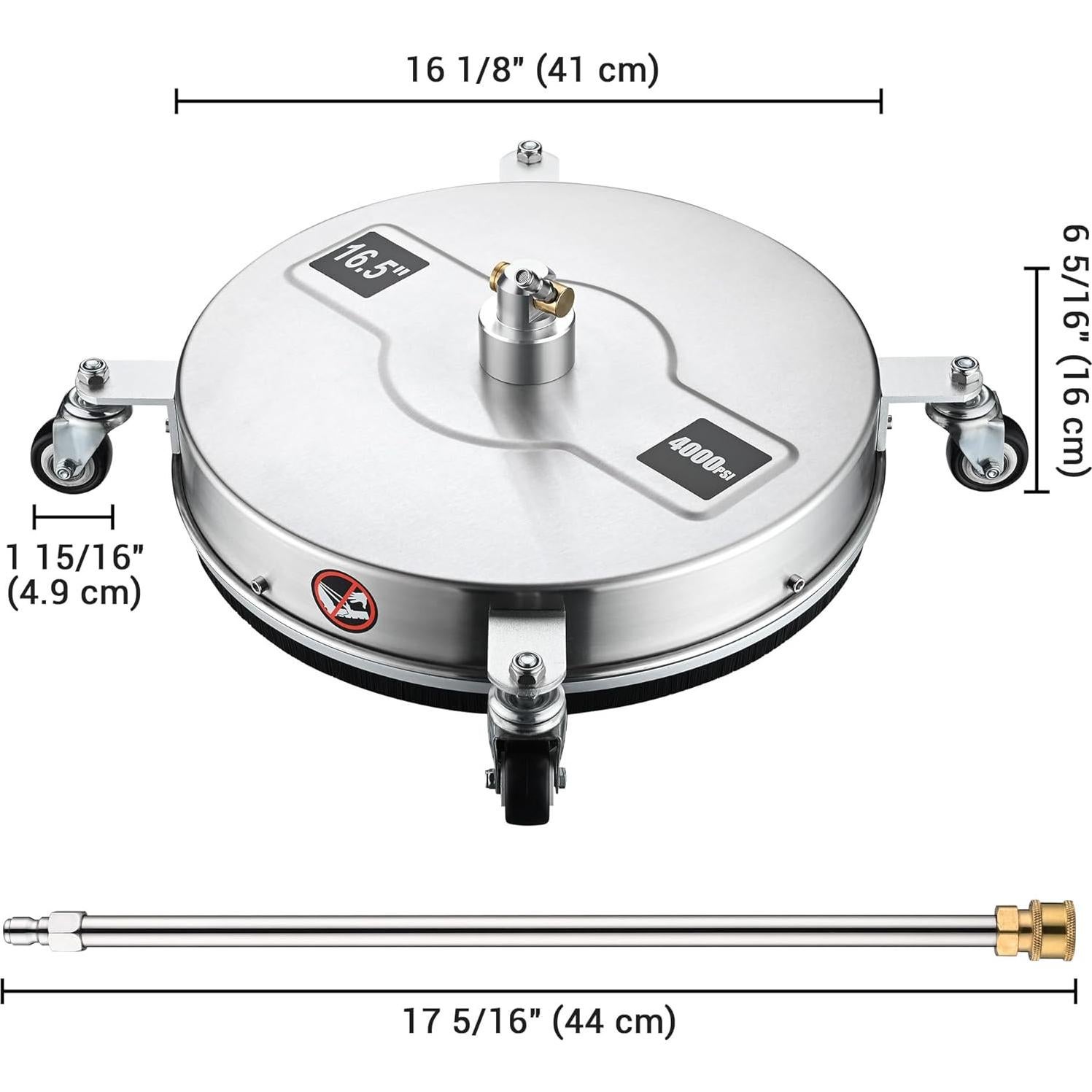 Limpiador de Superficies Yescom 16.5" Acero Inoxidable 4000 PSI