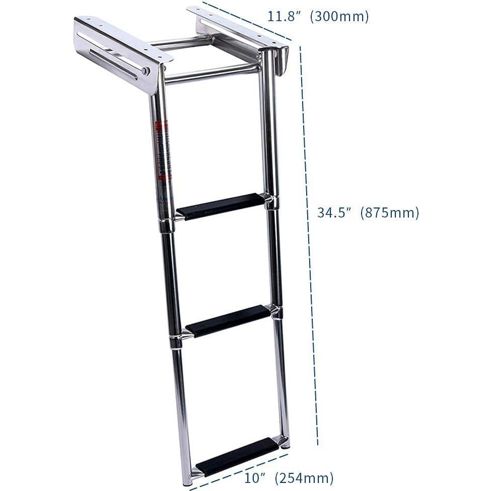 Escalera Plegable de 3 Pasos XinKunmarine Acero Inoxidable
