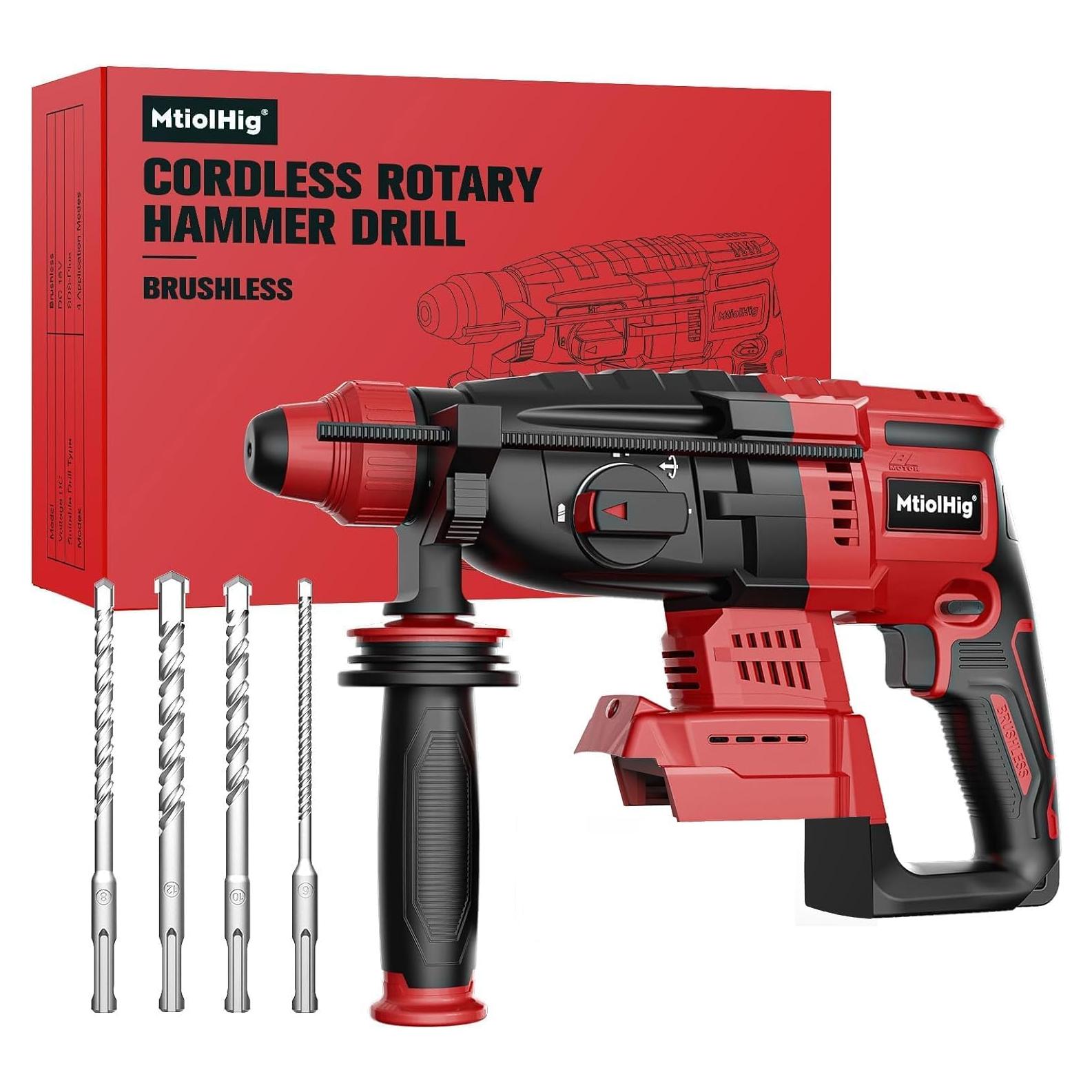 Taladro de Martillo Rotativo Inalámbrico MtiolHig 18V 1500 RPM